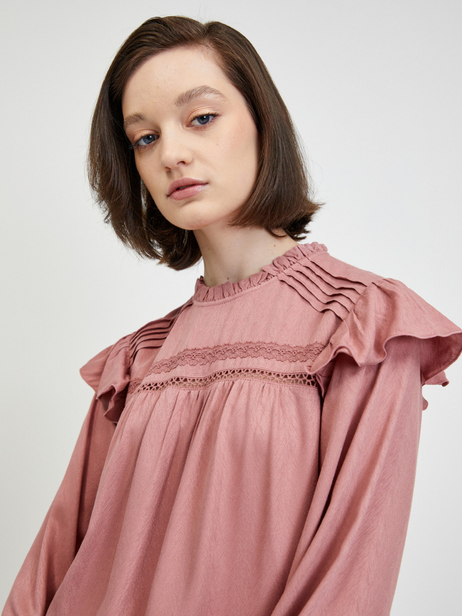 detail Salsa Jeans dámská starorůžová halenka