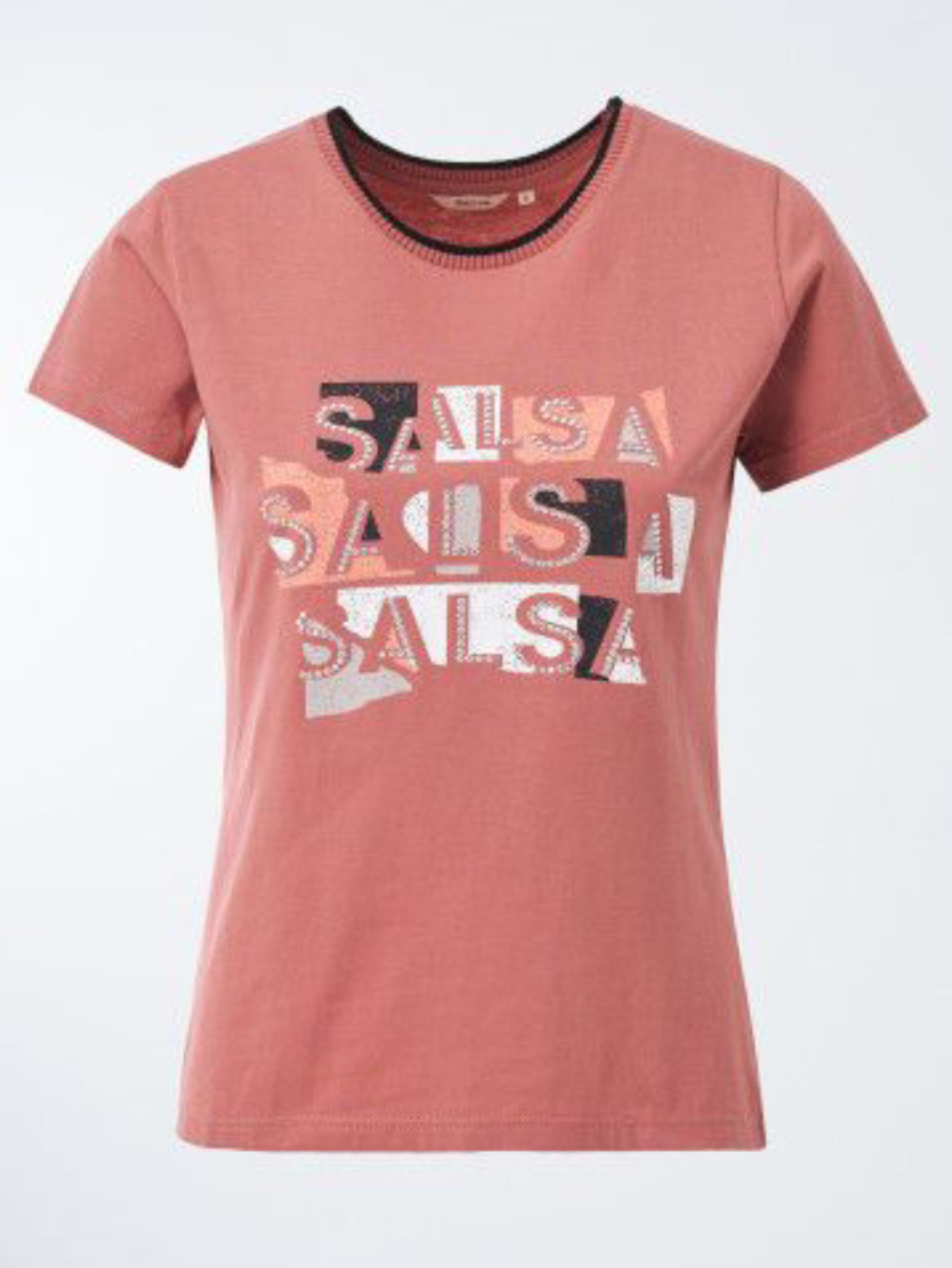 detail Salsa Jeans dámské tričko s ozdobnými kamínky