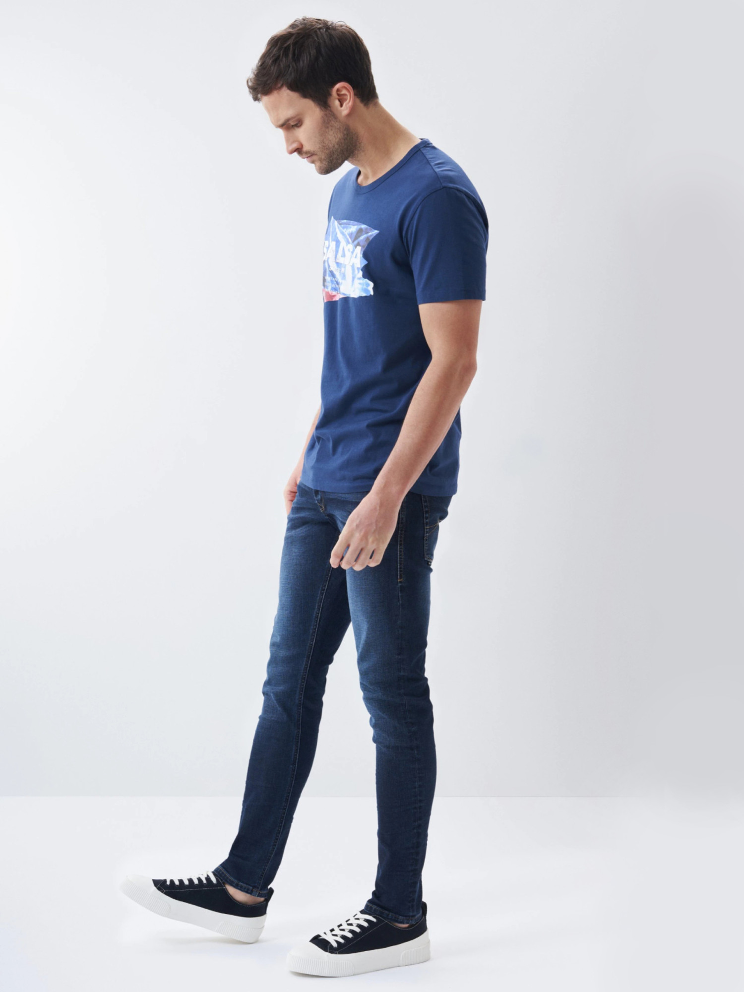 detail Salsa Jeans pánské tmavě modré tričko