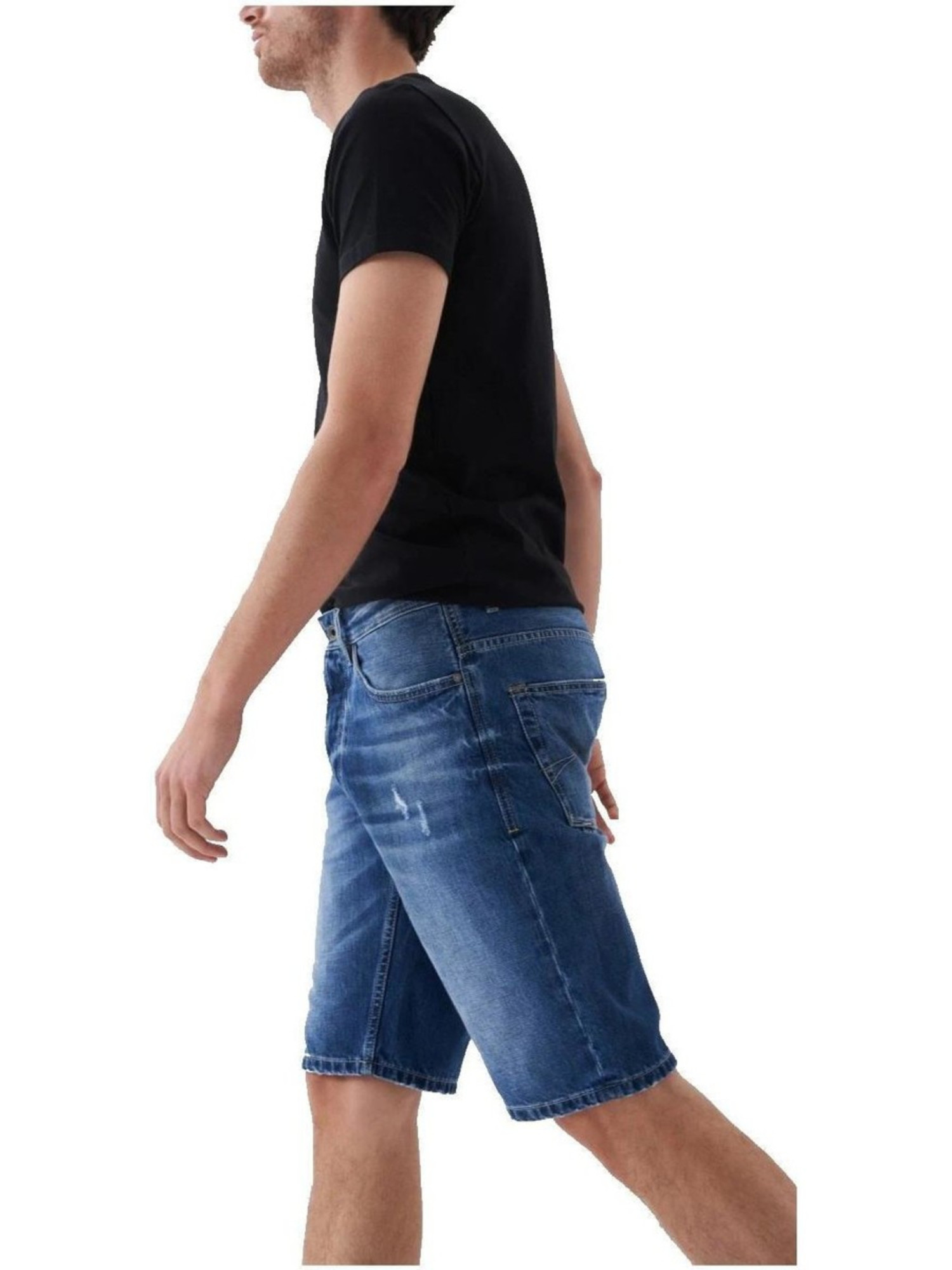 detail Salsa Jeans pánské modré džínové šortky