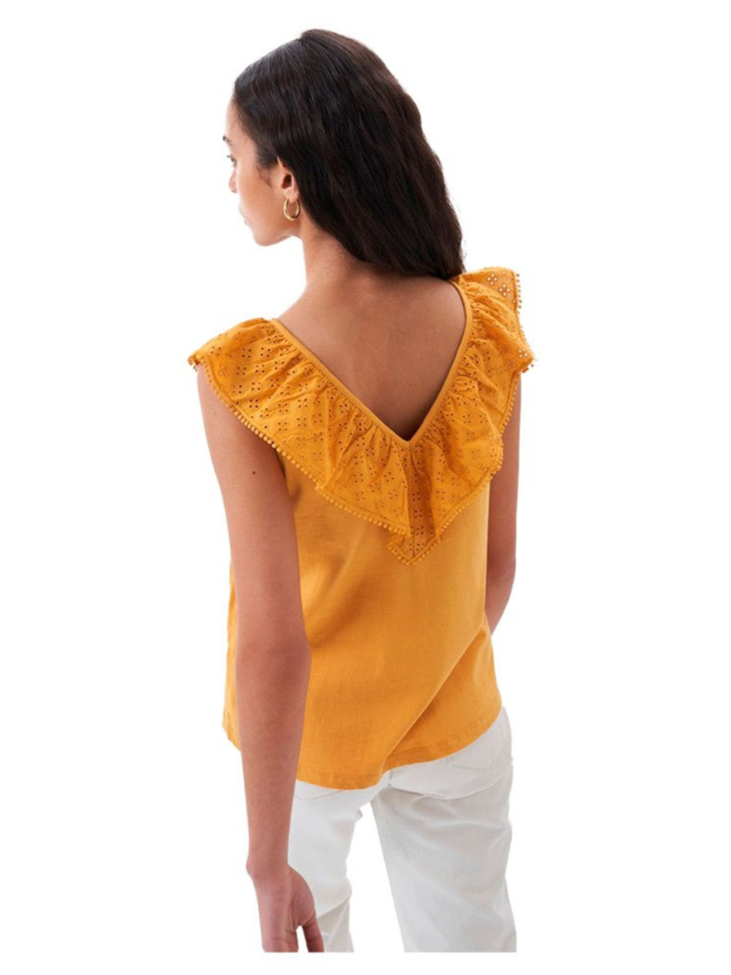 detail Salsa Jeans dámský hořčicový top