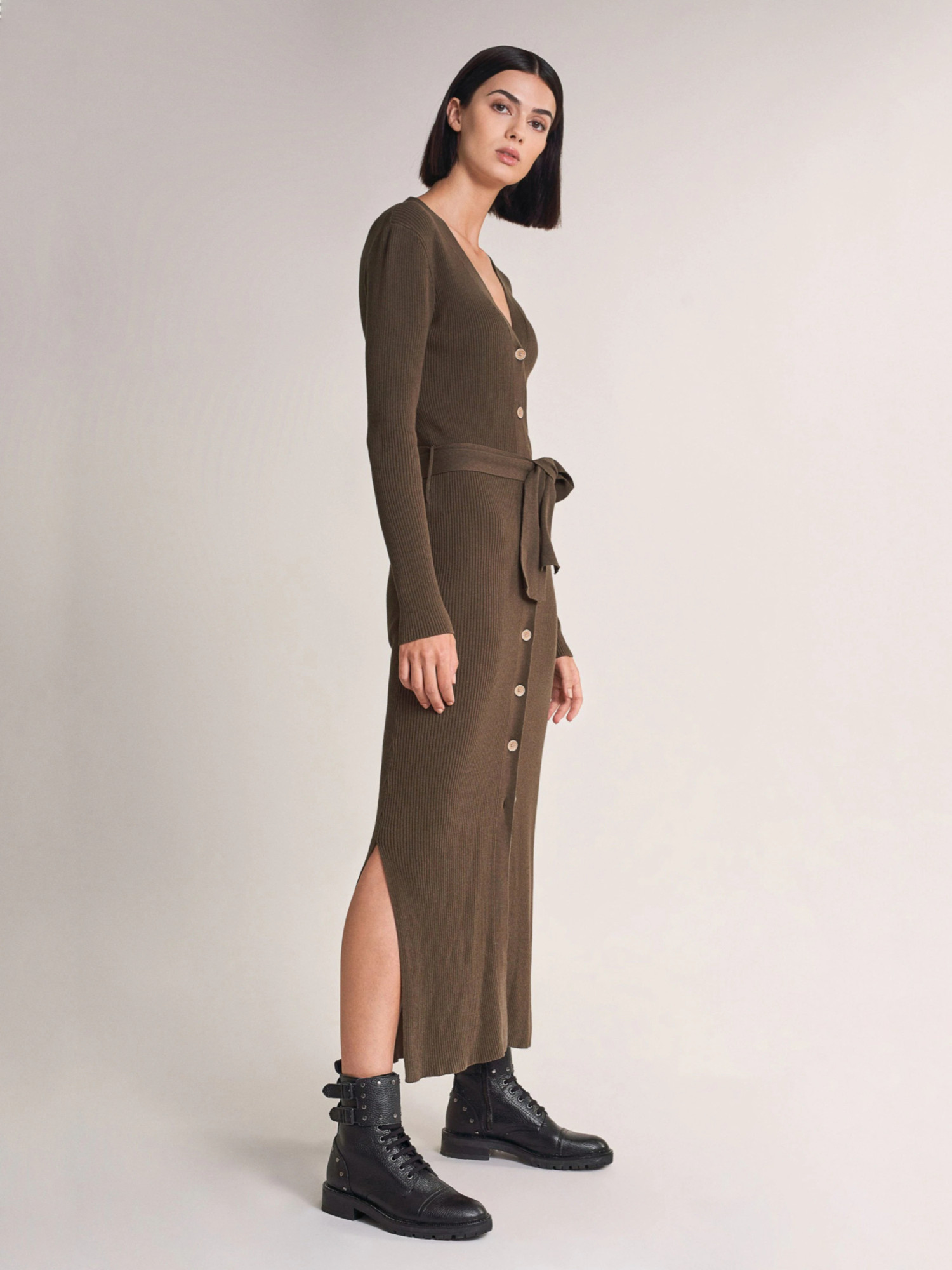 detail Salsa dámské khaki zelené šaty