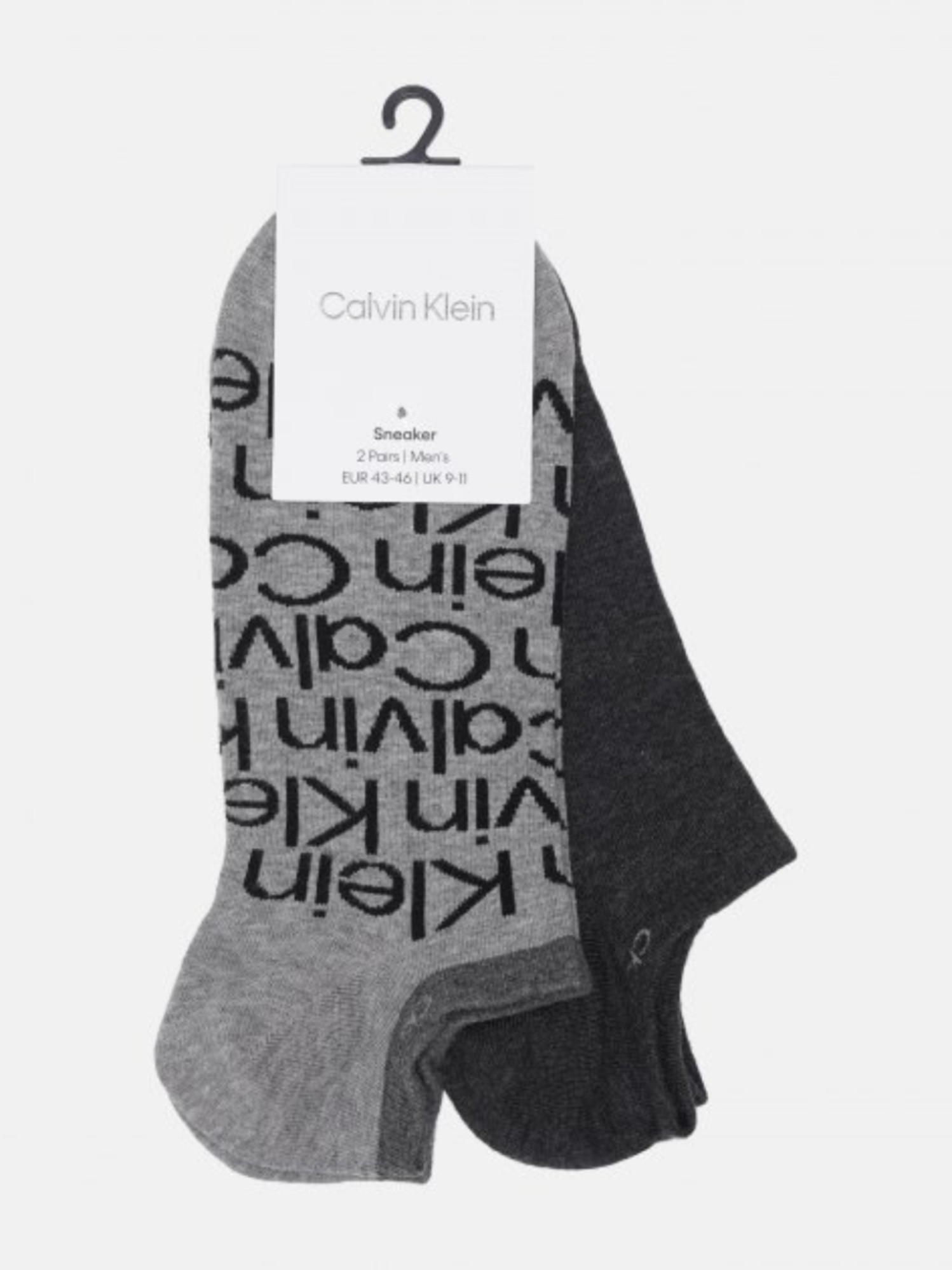 detail Calvin Klein pánské šedé ponožky 2 pack