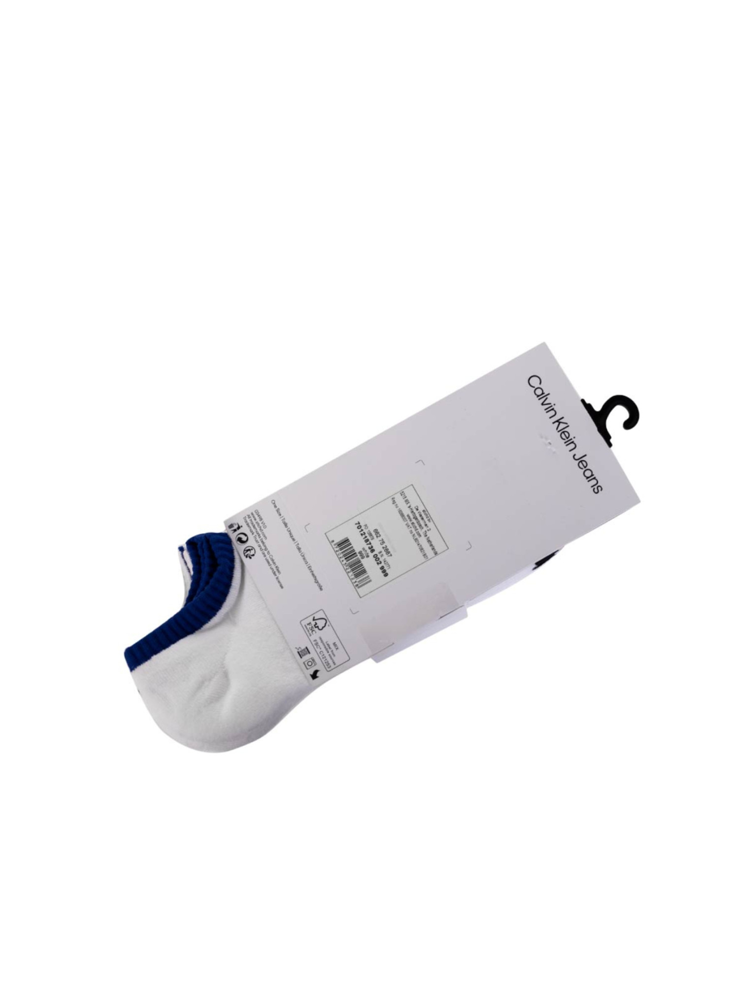 detail Calvin Klein pánské bílé ponožky 3pack