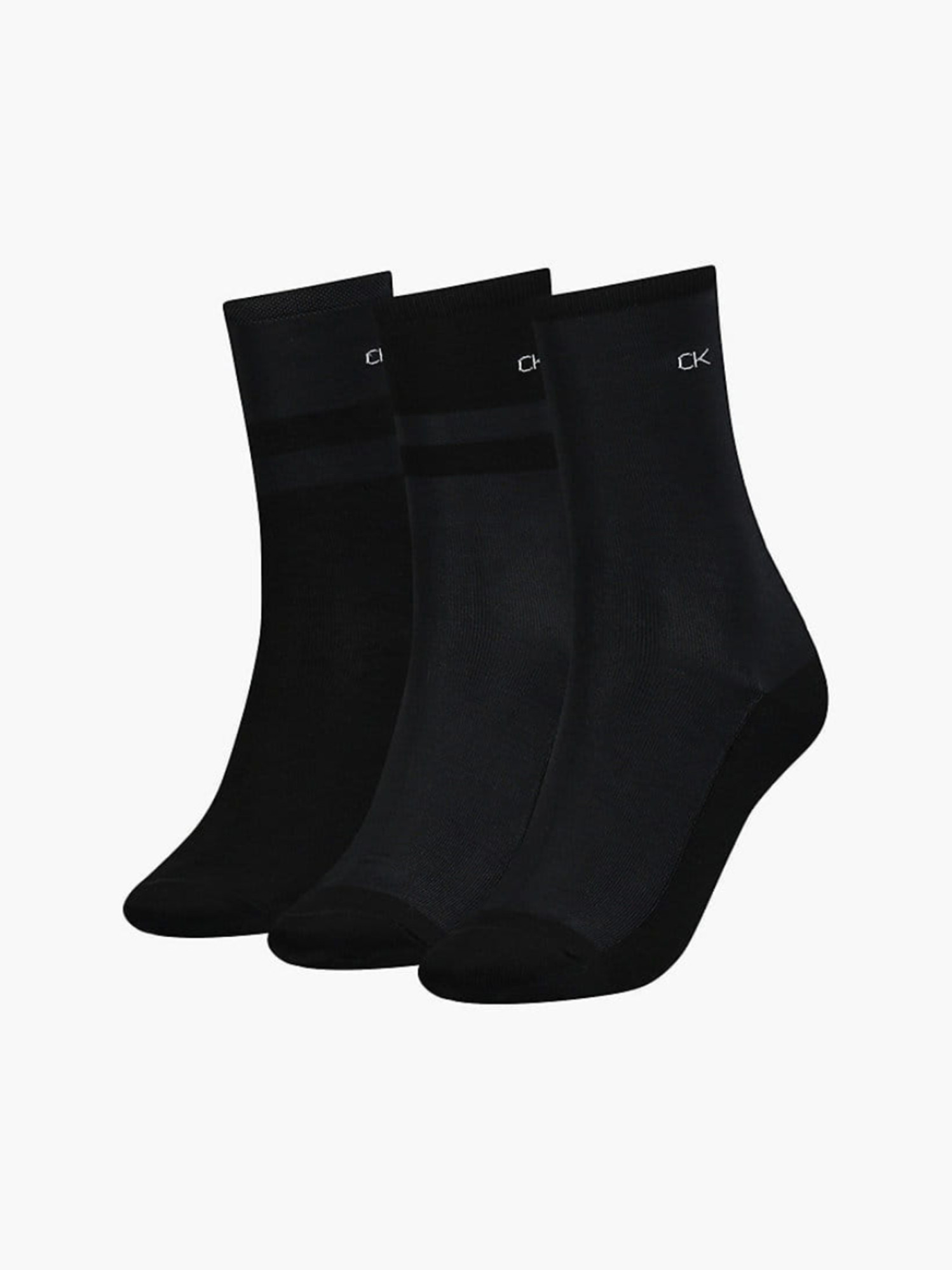 detail Calvin Klein dámské černé ponožky 3 pack