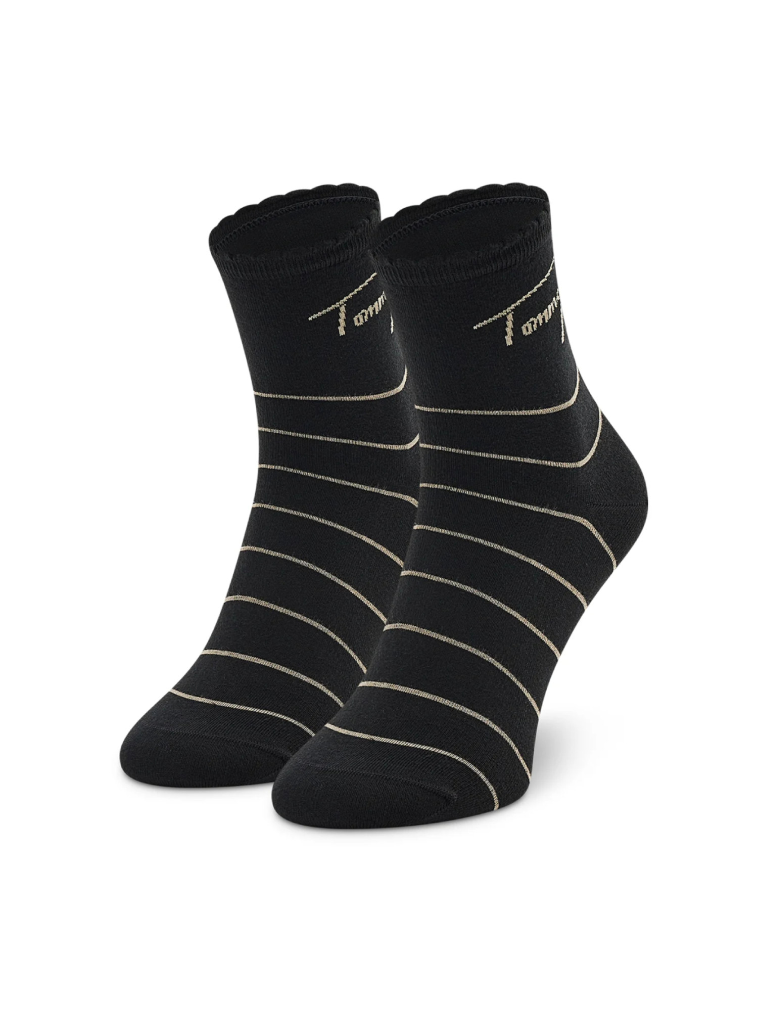 detail Tommy Hilfiger dámské černé ponožky 2P STRIPE