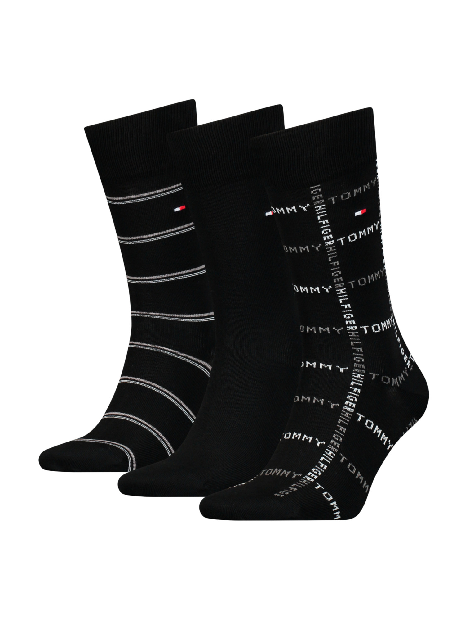 detail Tommy Hilfiger pánské černé ponožky 3pack