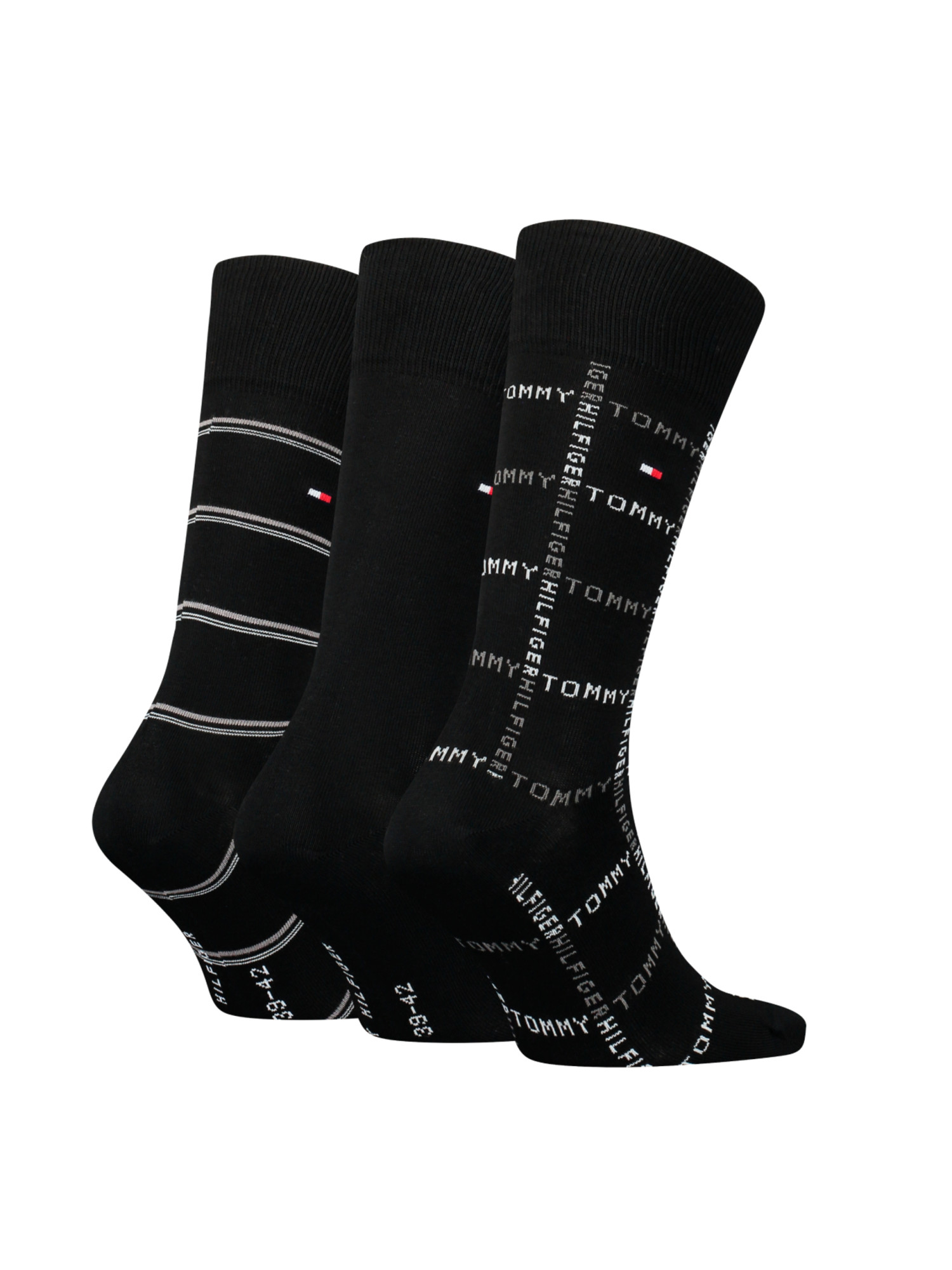 detail Tommy Hilfiger pánské černé ponožky 3pack