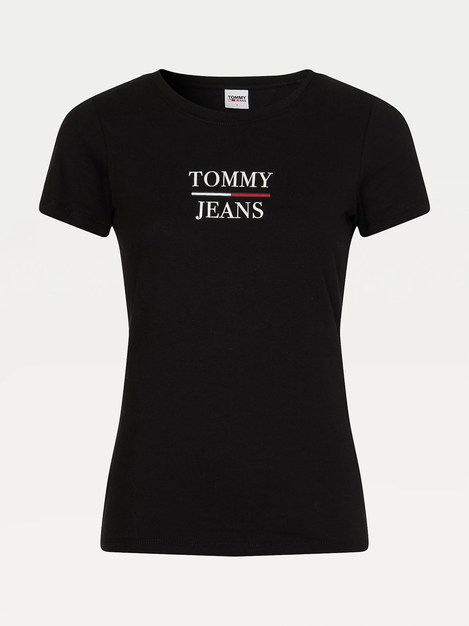 detail Tommy Jeans dámské černé tričko Essential