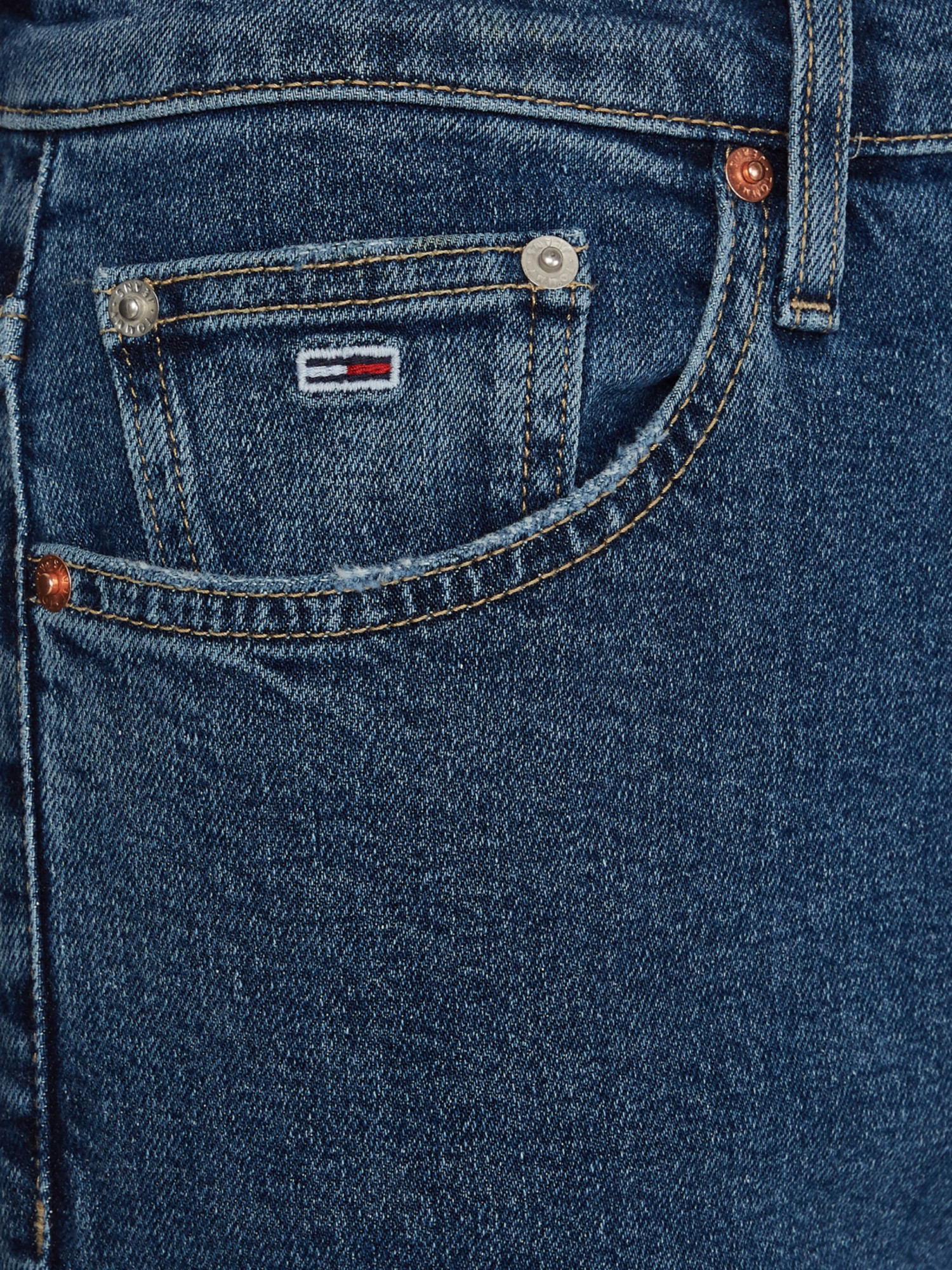 detail Tommy Jeans dámské tmavě modré džíny IZZIE