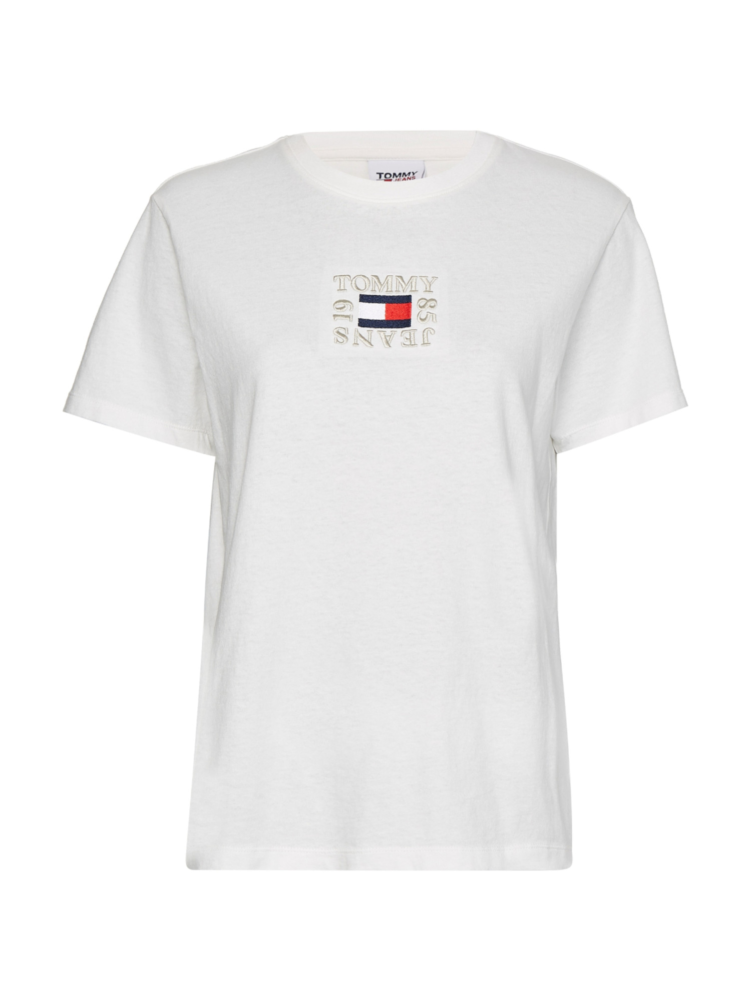 detail Tommy Jeans dámské bílé triko TIMELESS BOX