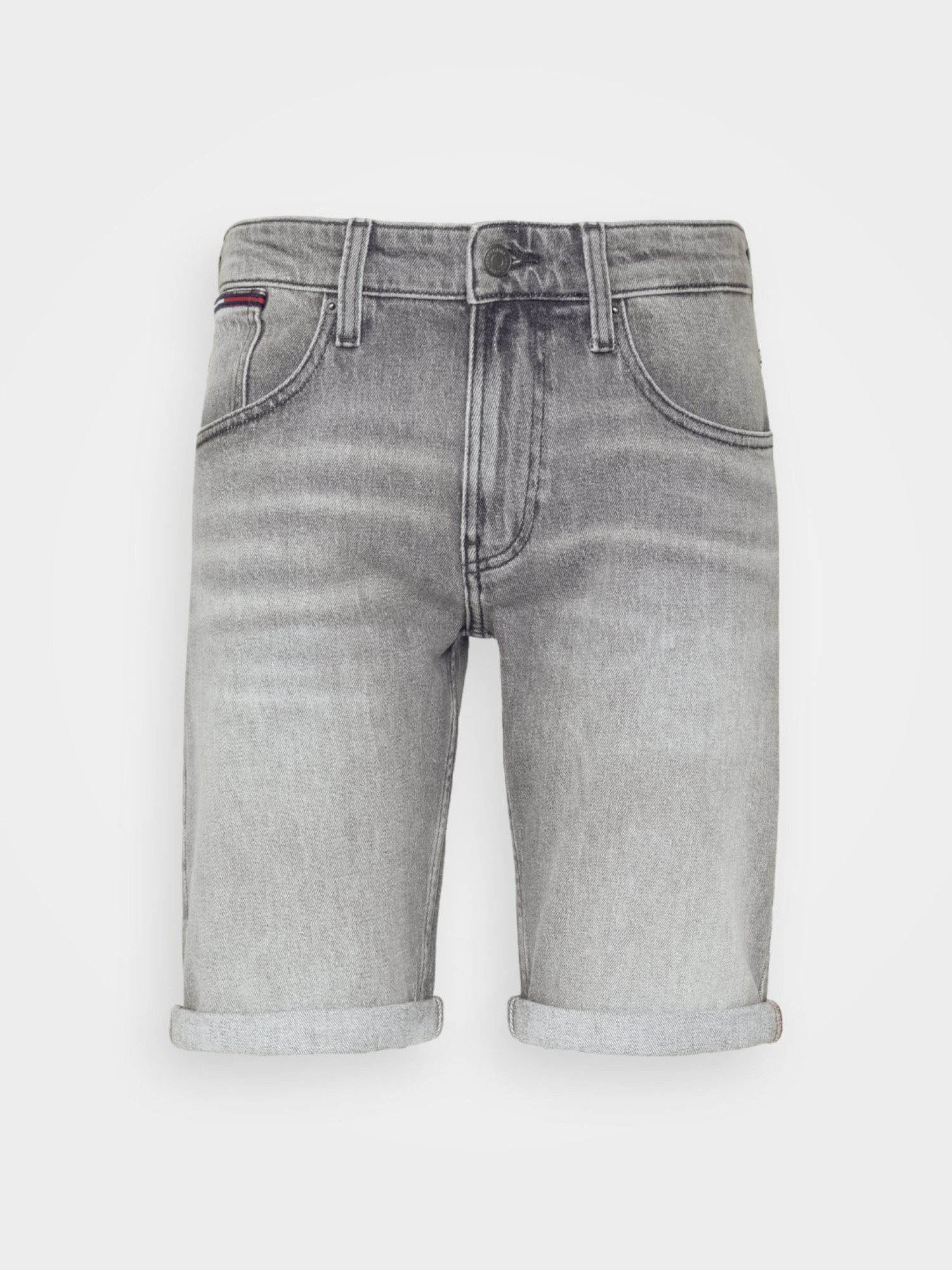 detail Tommy Jeans pánské světle šedé šortky RONNIE