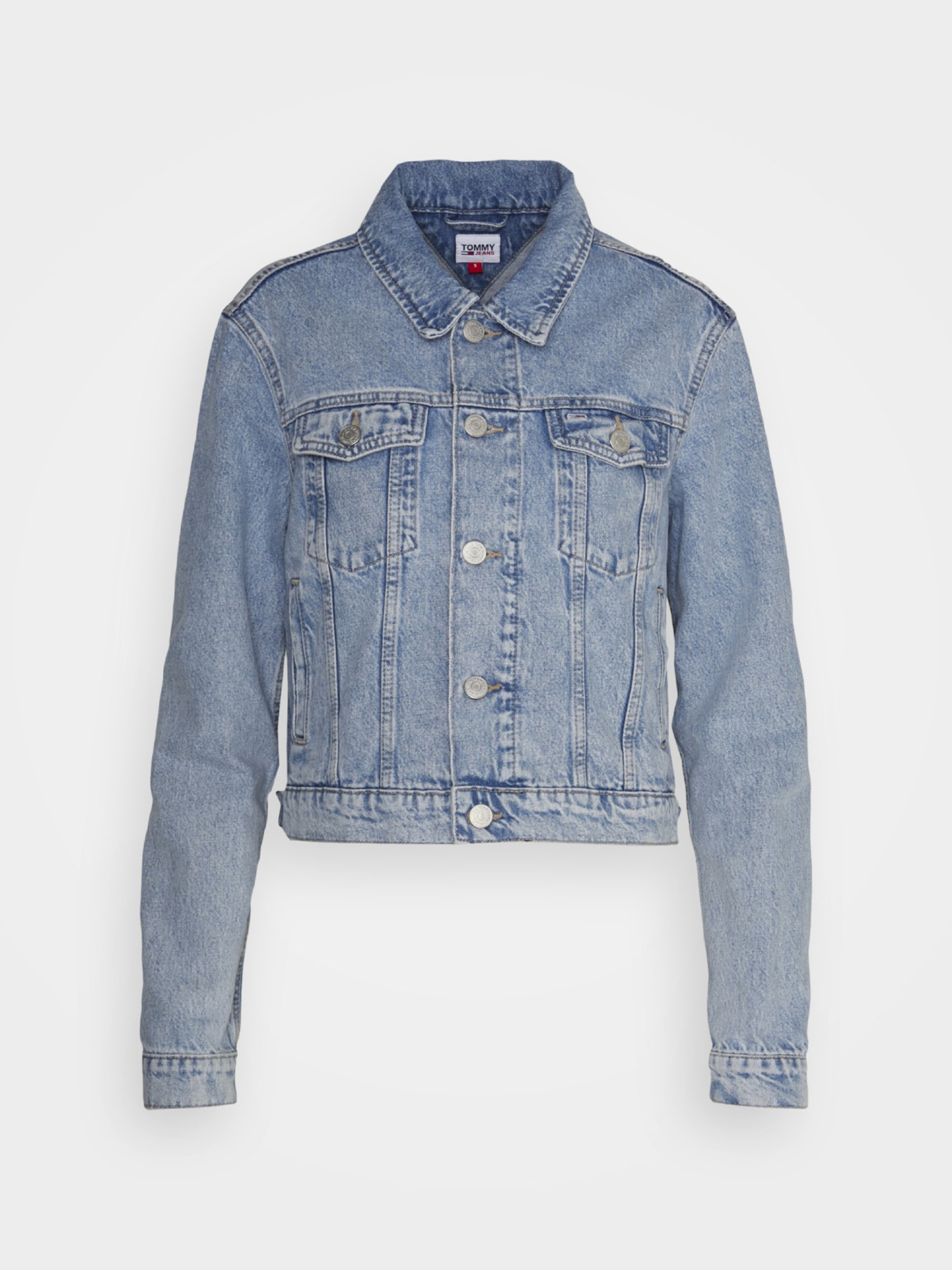 detail Tommy Jeans dámská světle modrá džínová bunda