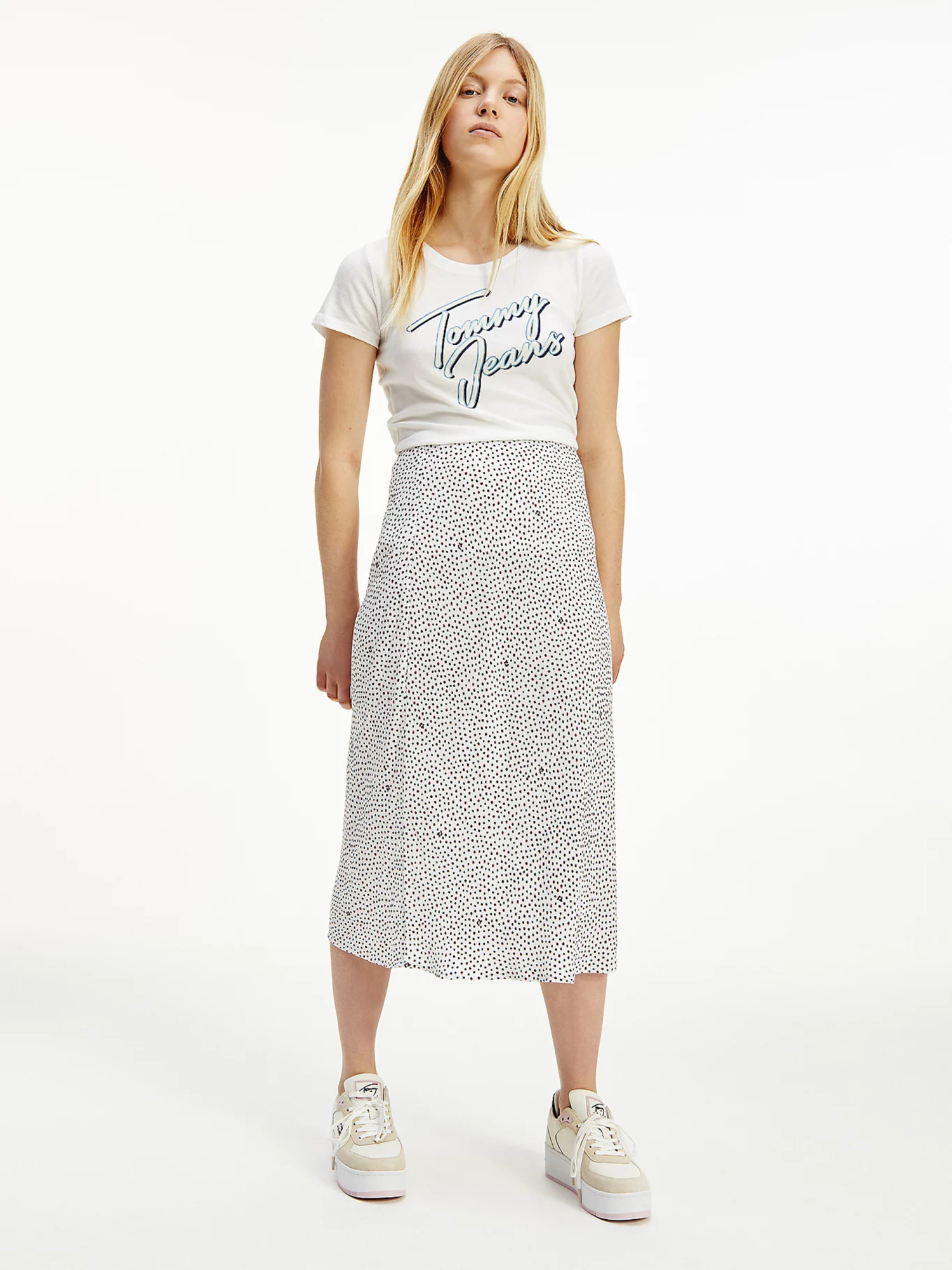 detail Tommy Jeans dámská vzorovaná sukně