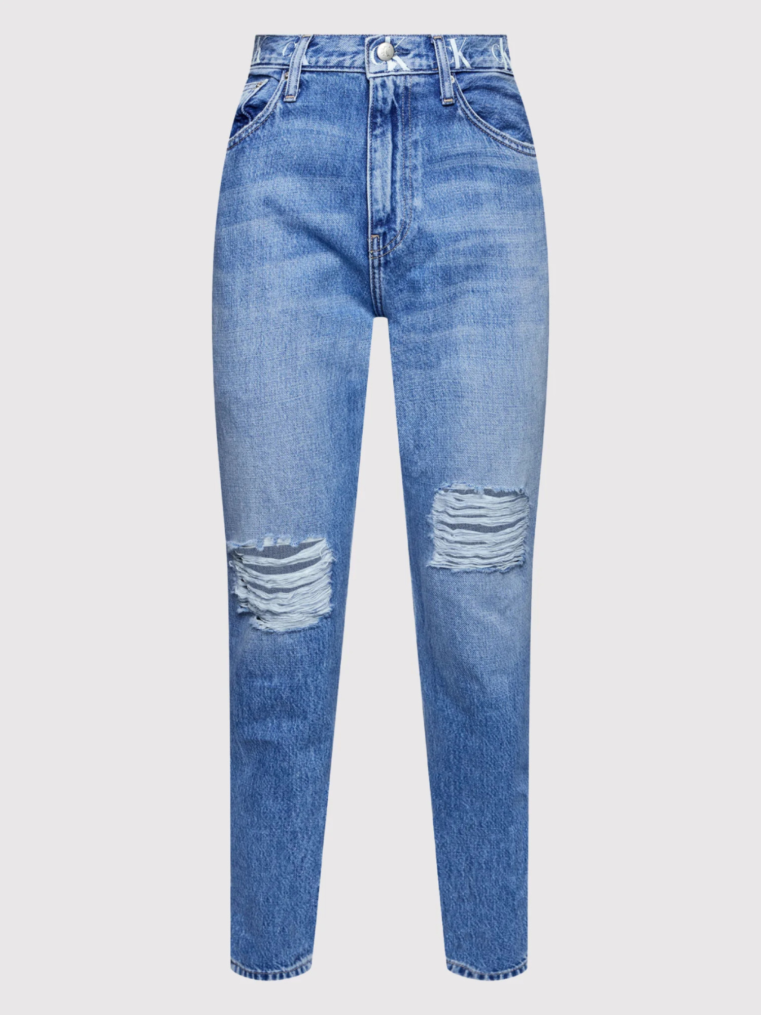 detail Calvin Klein dámské modré džíny