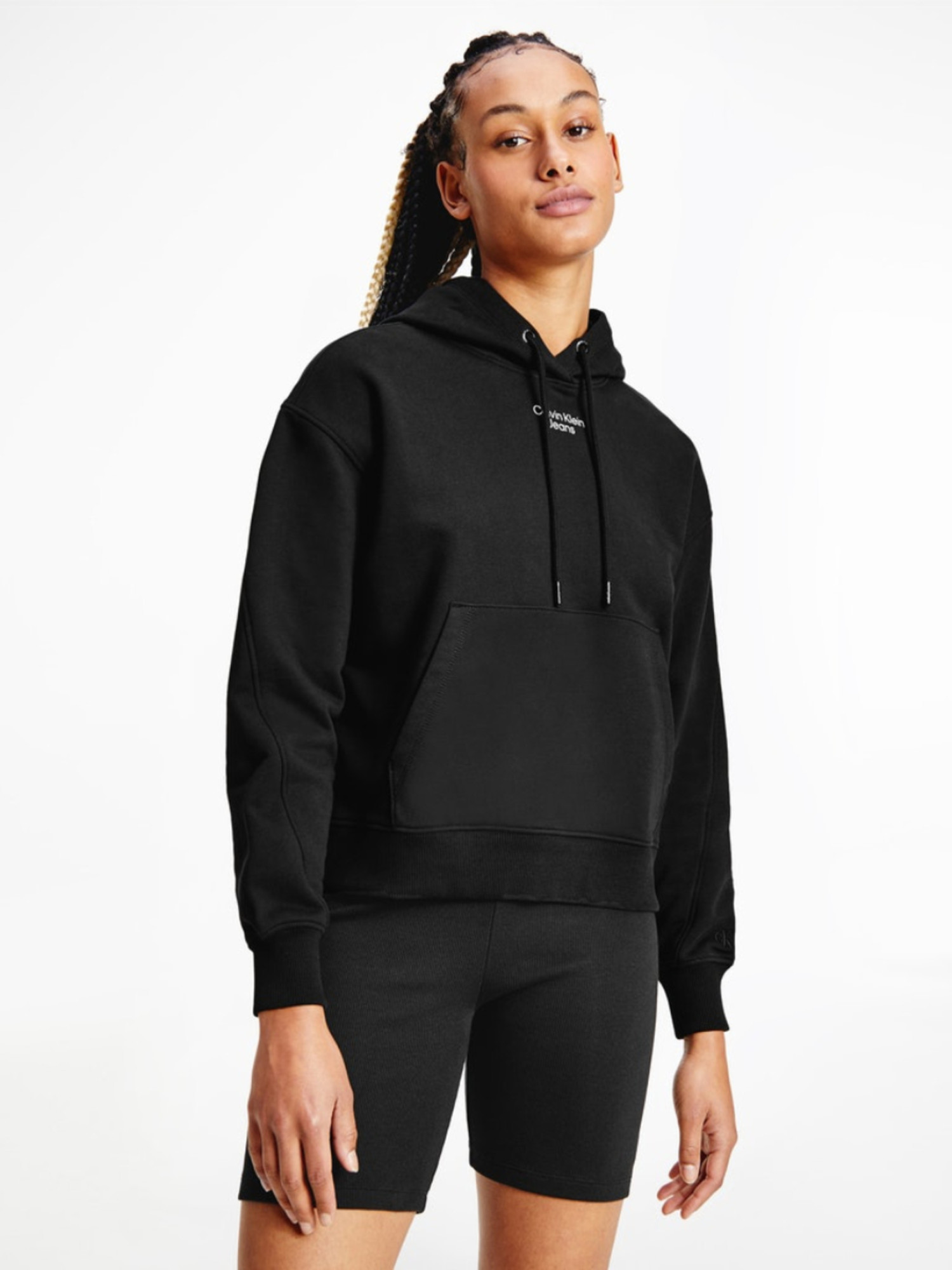 detail Calvin Klein dámská černá mikina