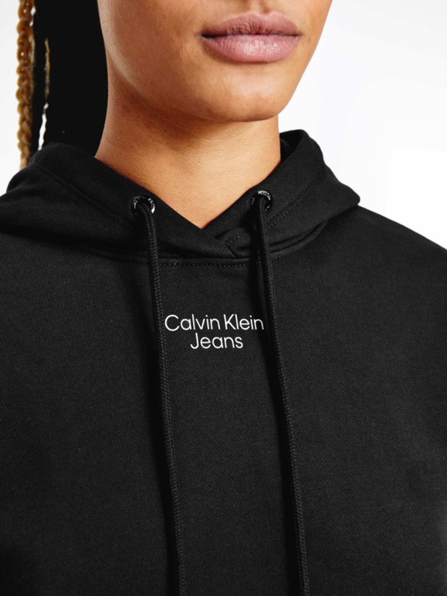 detail Calvin Klein dámská černá mikina