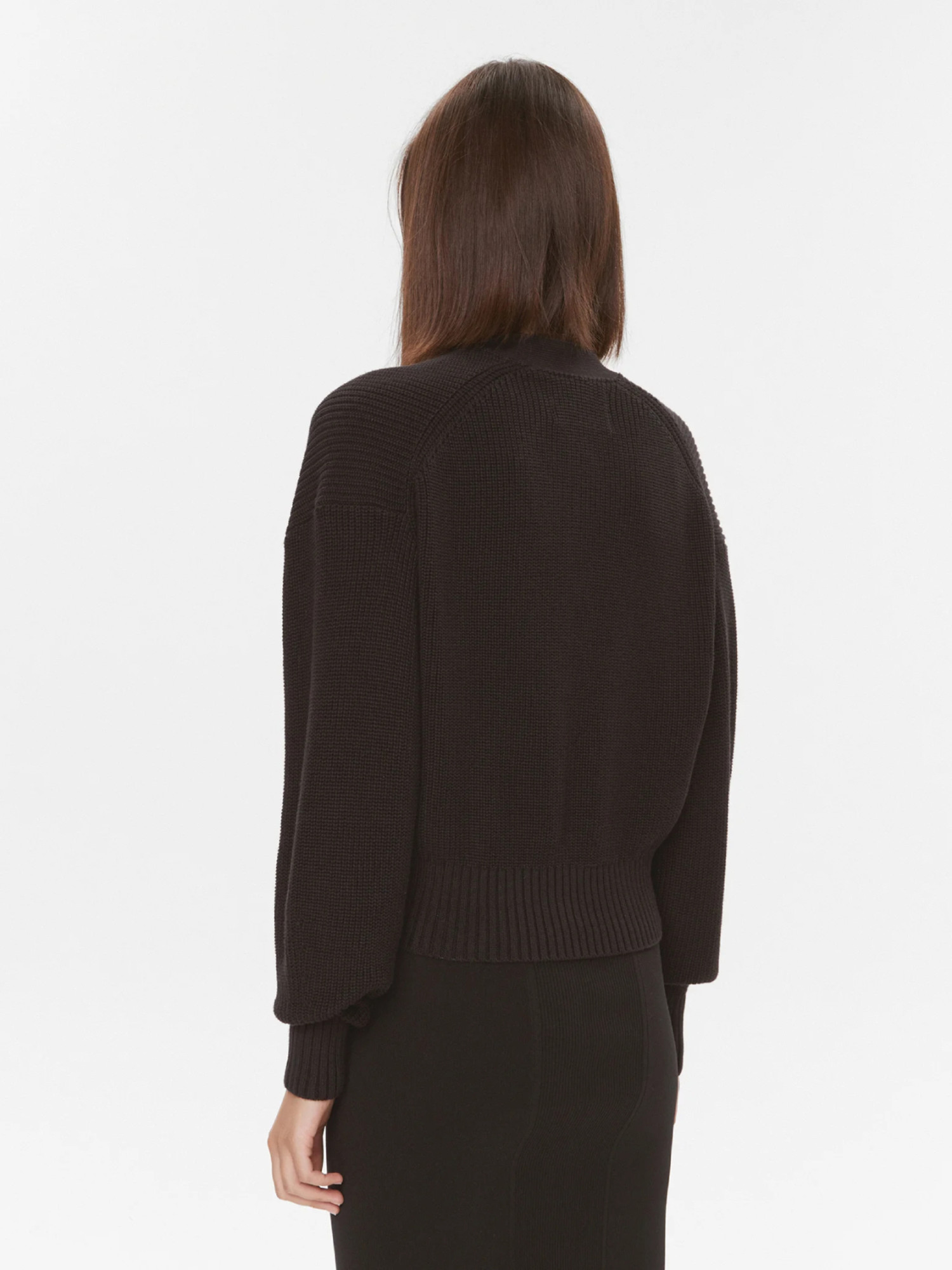 detail Calvin Klein dámský černý kardigan