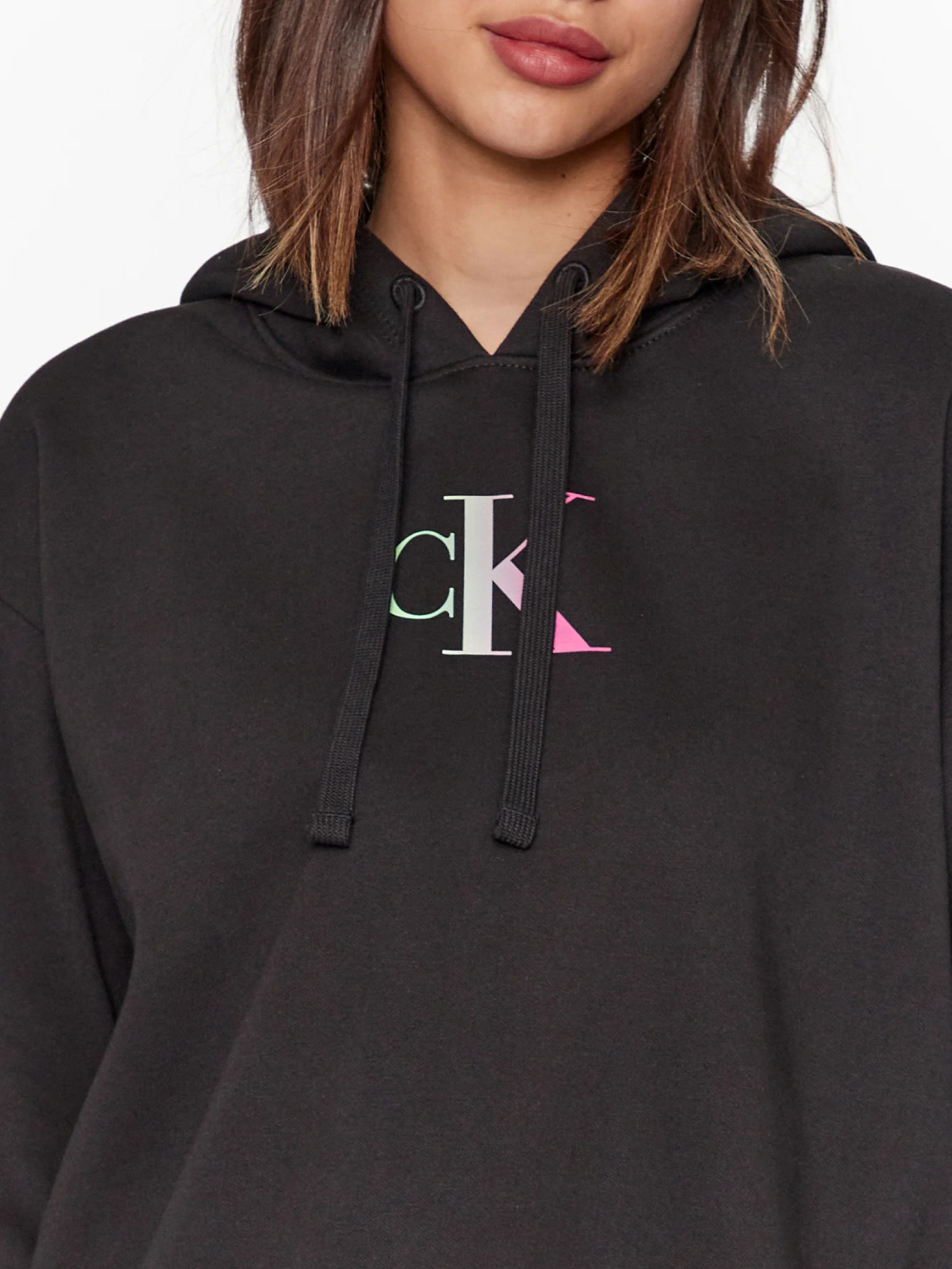 detail Calvin Klein dámská černá mikina
