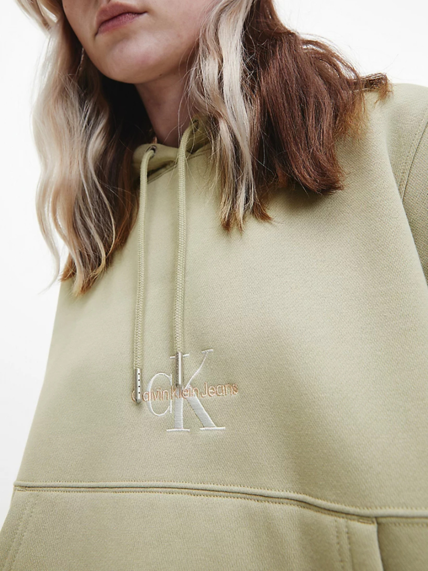 detail Calvin Klein dámská zelená mikina