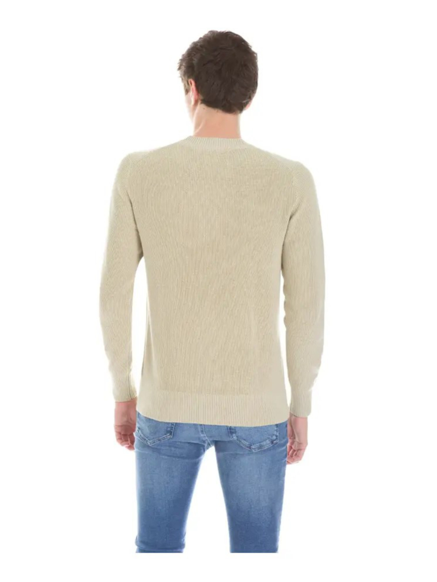 detail Calvin Klein pánský světle zelený svetr