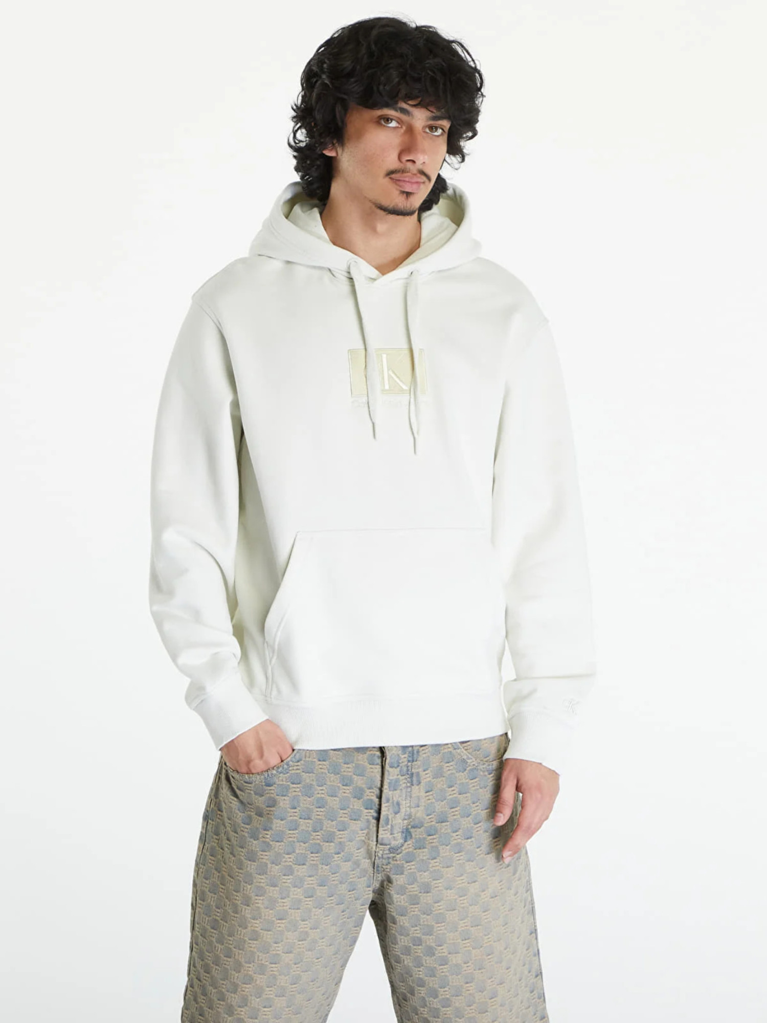 detail Calvin Klein pánská světle zelená mikina