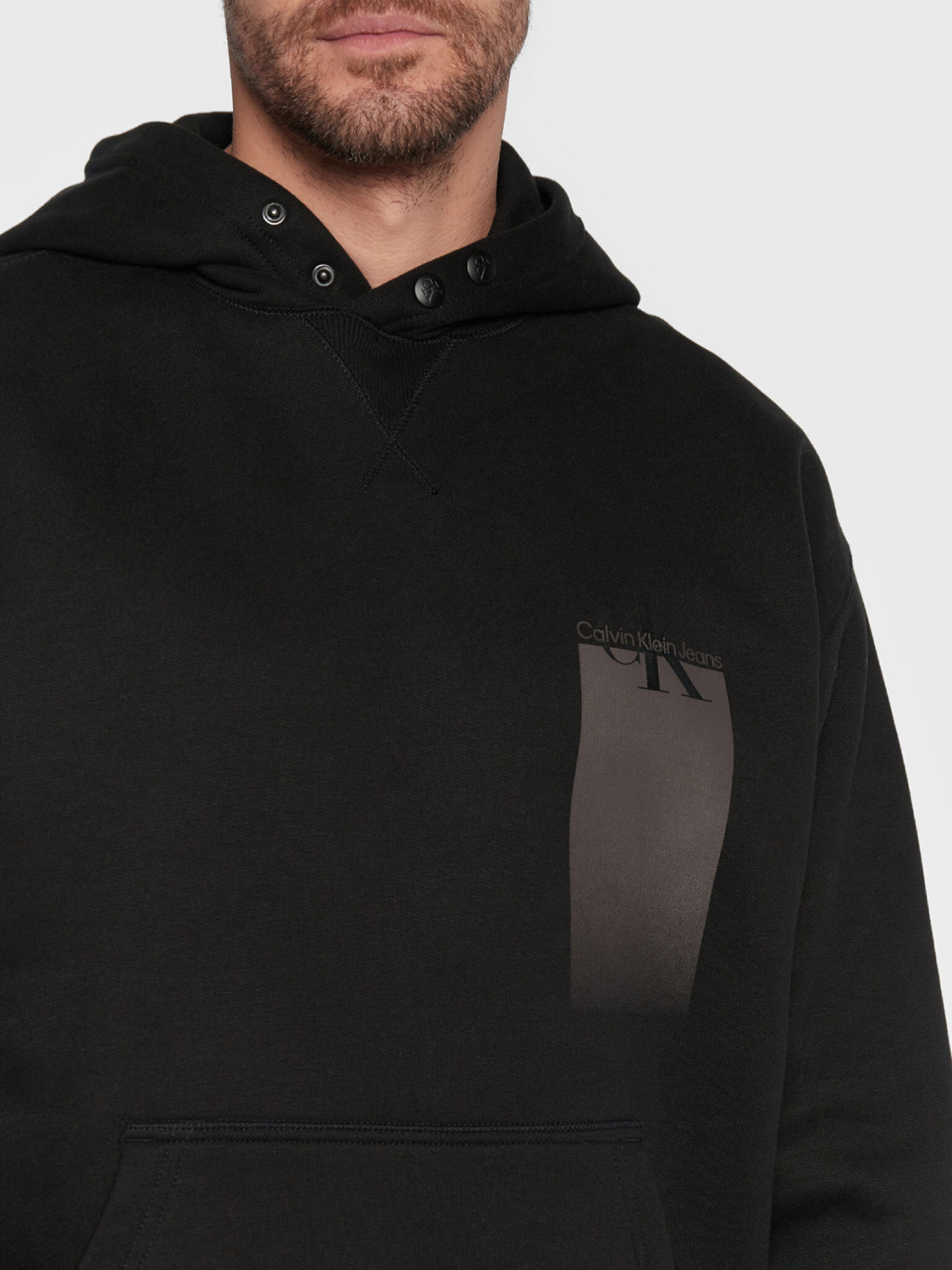 detail Calvin Klein pánská černá mikina