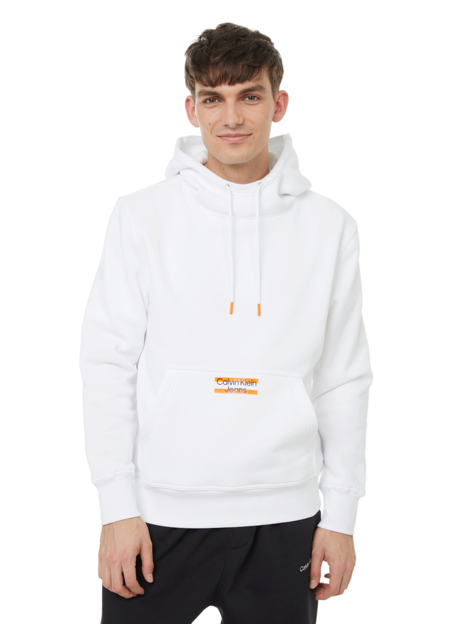 detail Calvin Klein pánská bílá mikina