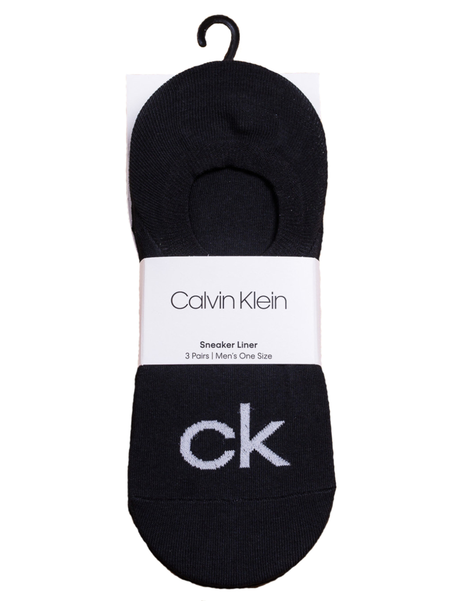 detail Calvin Klein pánské černé ponožky 3 pack