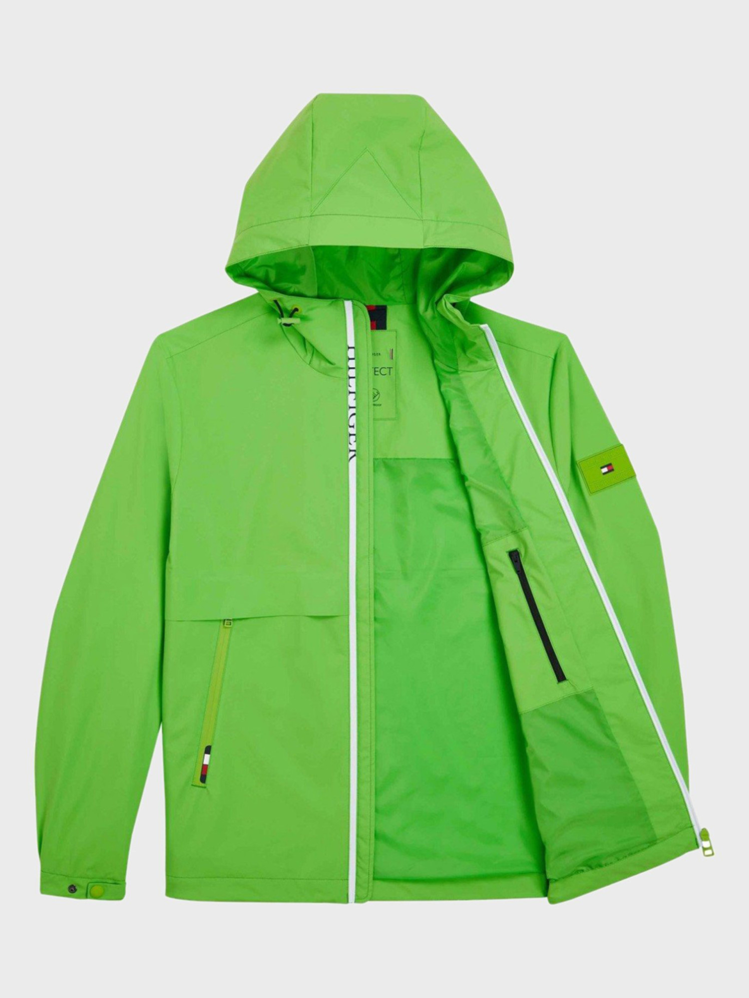 detail Tommy Hilfiger pánská zelená bunda