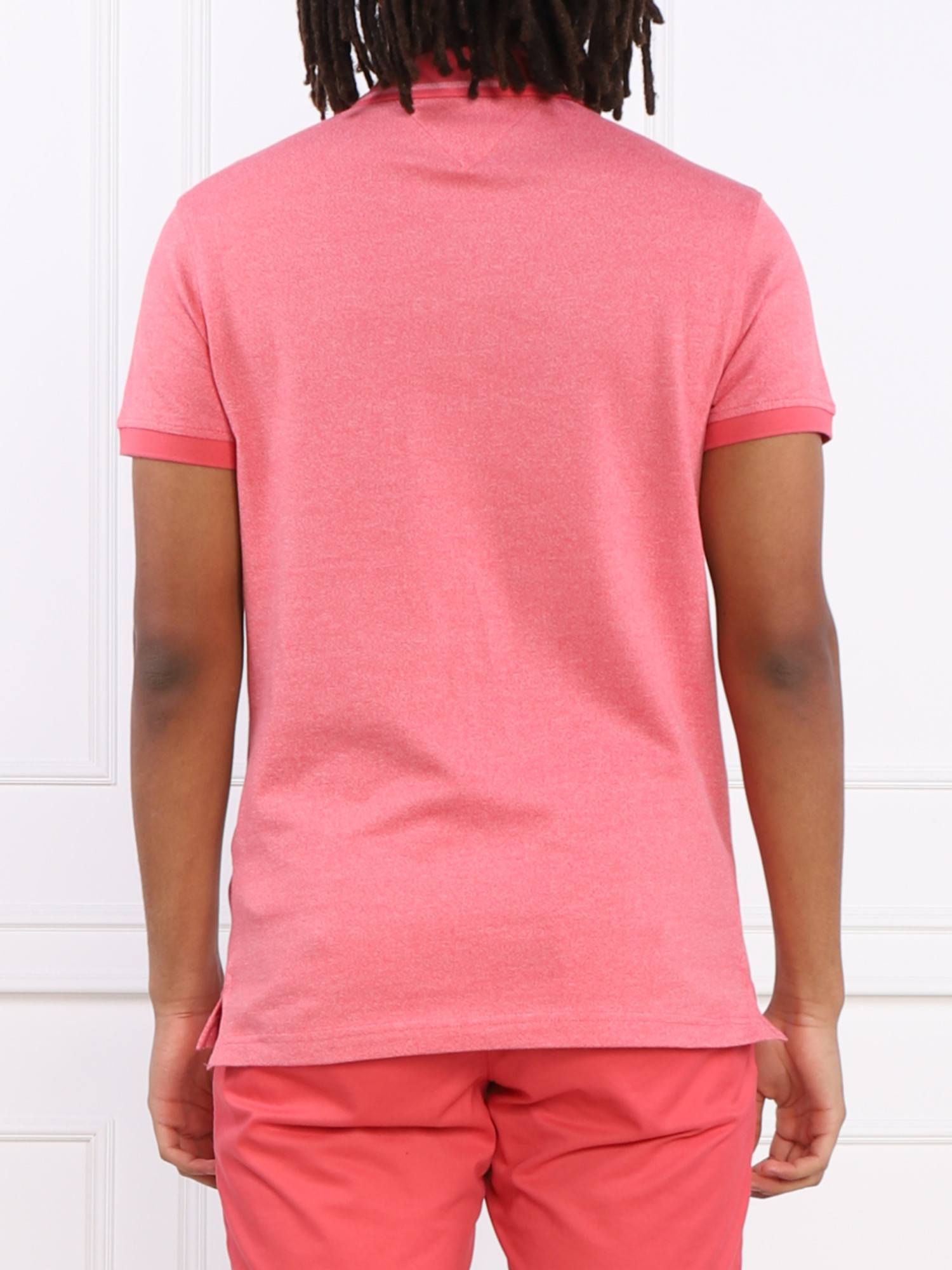 detail Tommy Hilfiger pánské červené polo