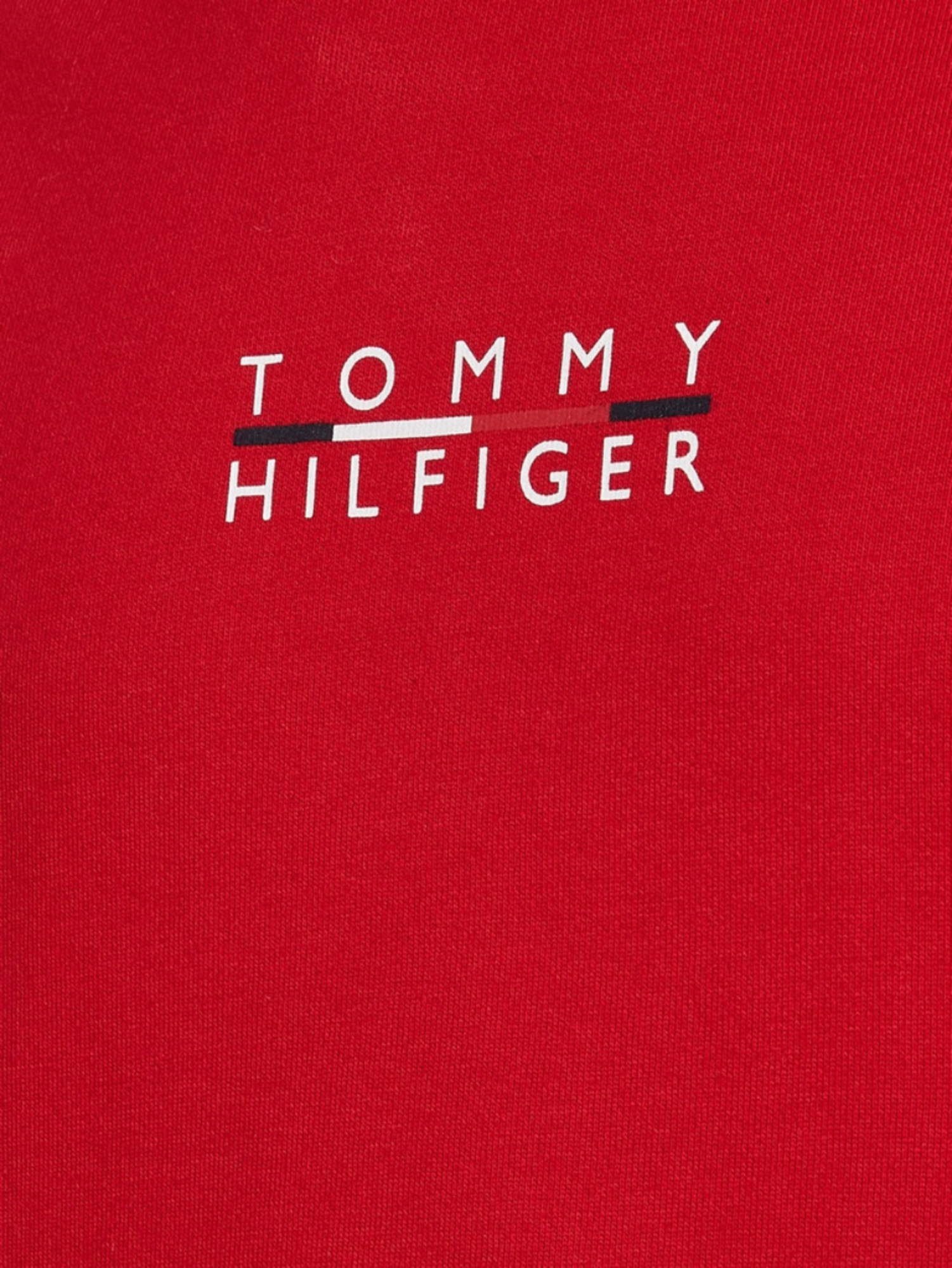detail Tommy Hilfiger pánská červená mikina Square logo