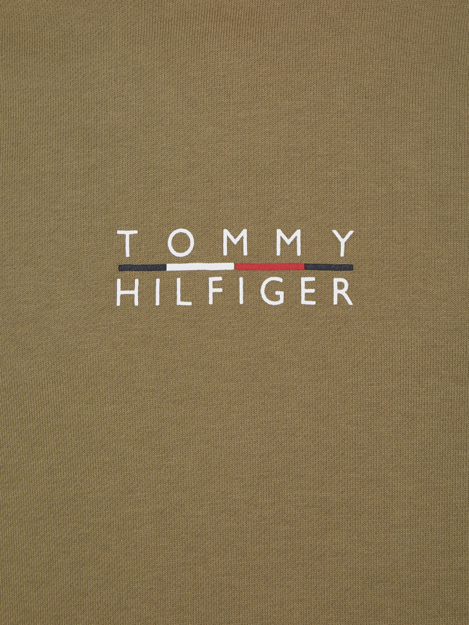 detail Tommy Hilfiger pánská khaki mikina Square logo