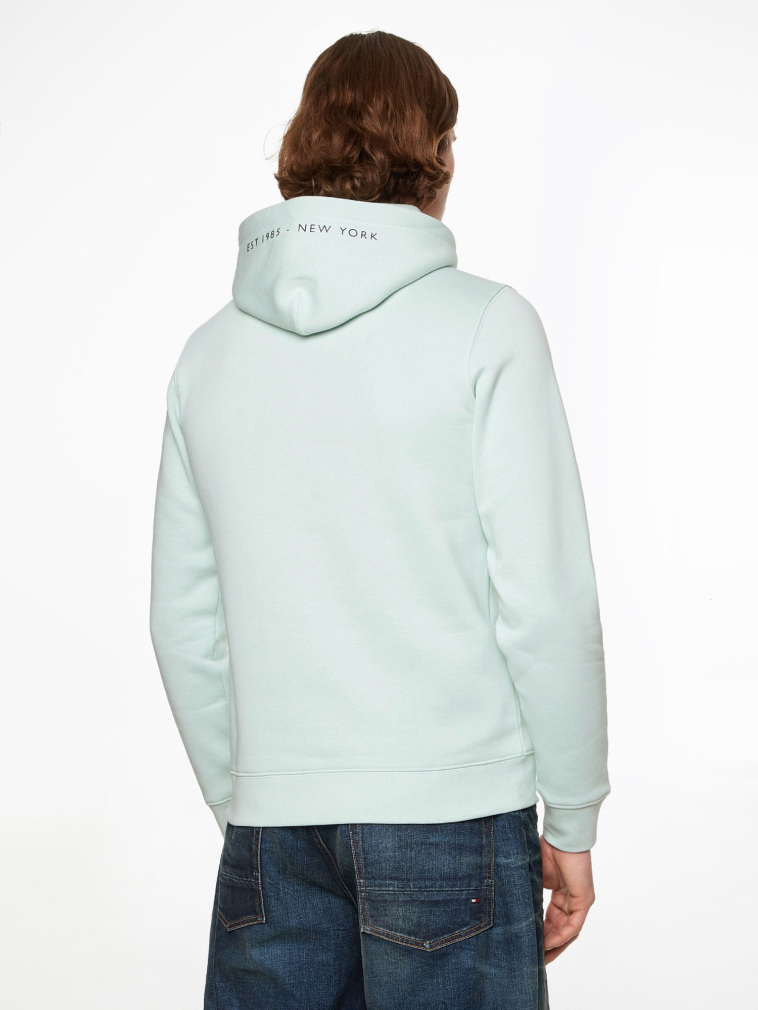 detail Tommy Hilfiger pánská mintová mikina