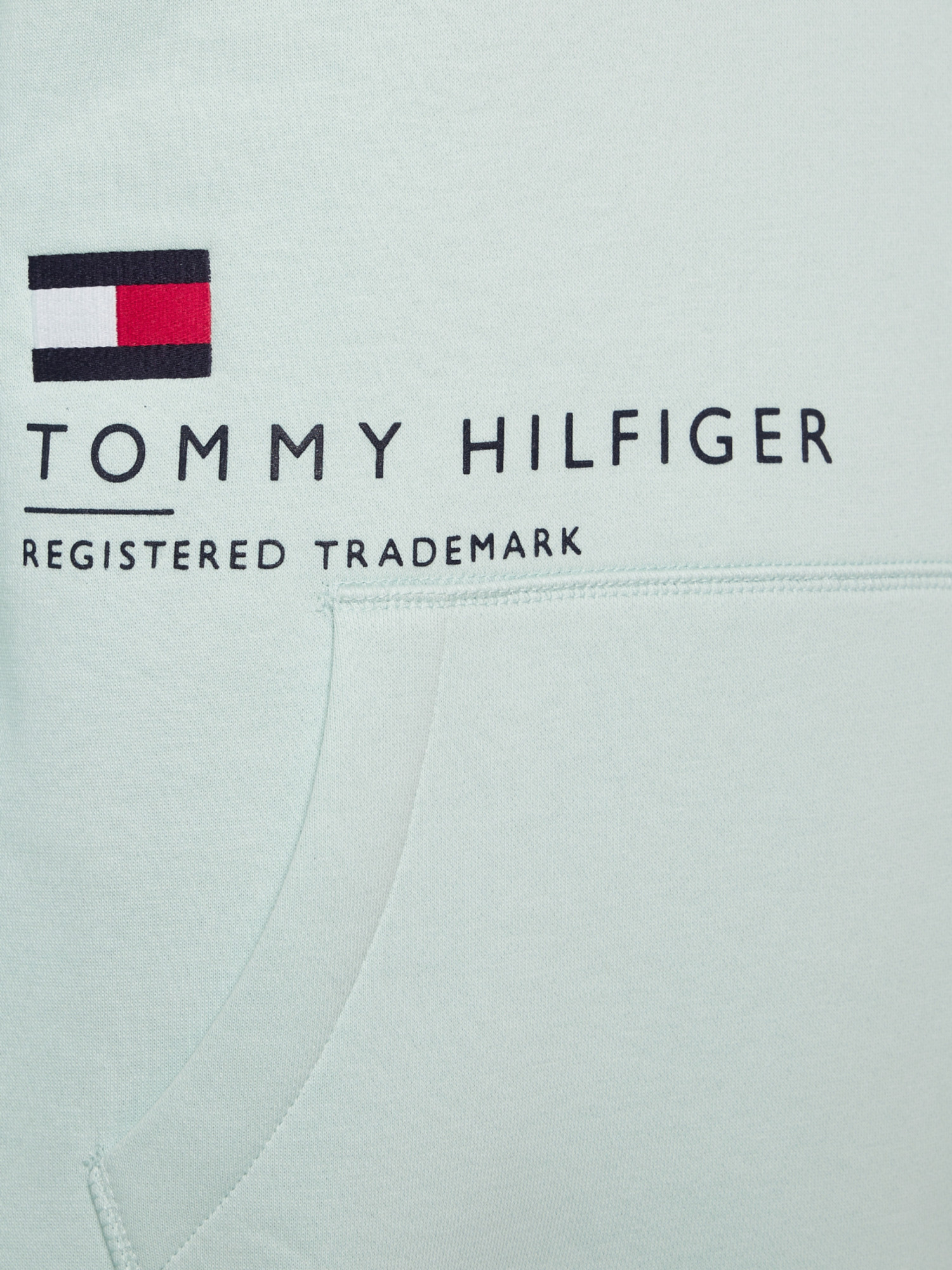 detail Tommy Hilfiger pánská mintová mikina