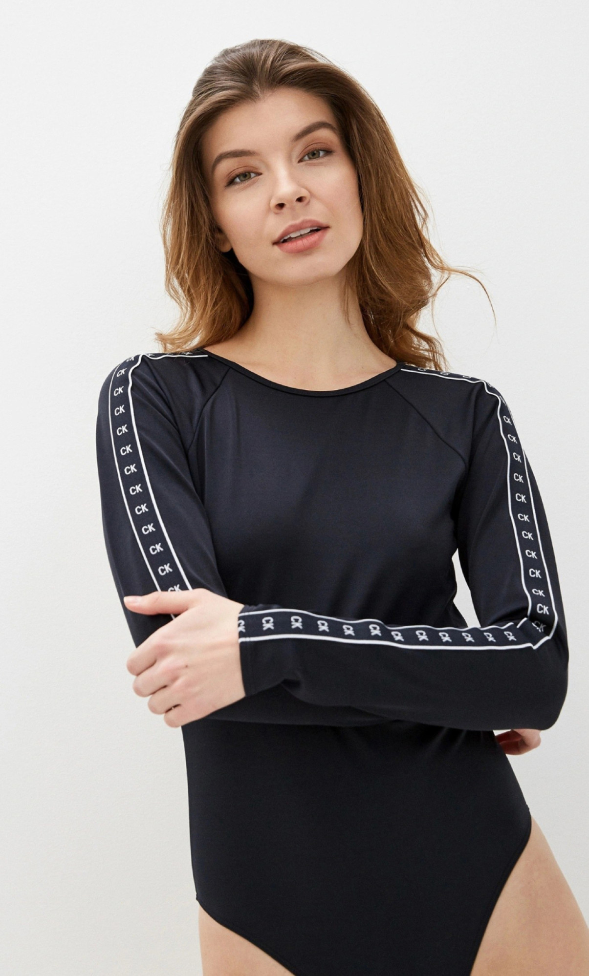 detail Calvin Klein dámské černé jednodílné plavky