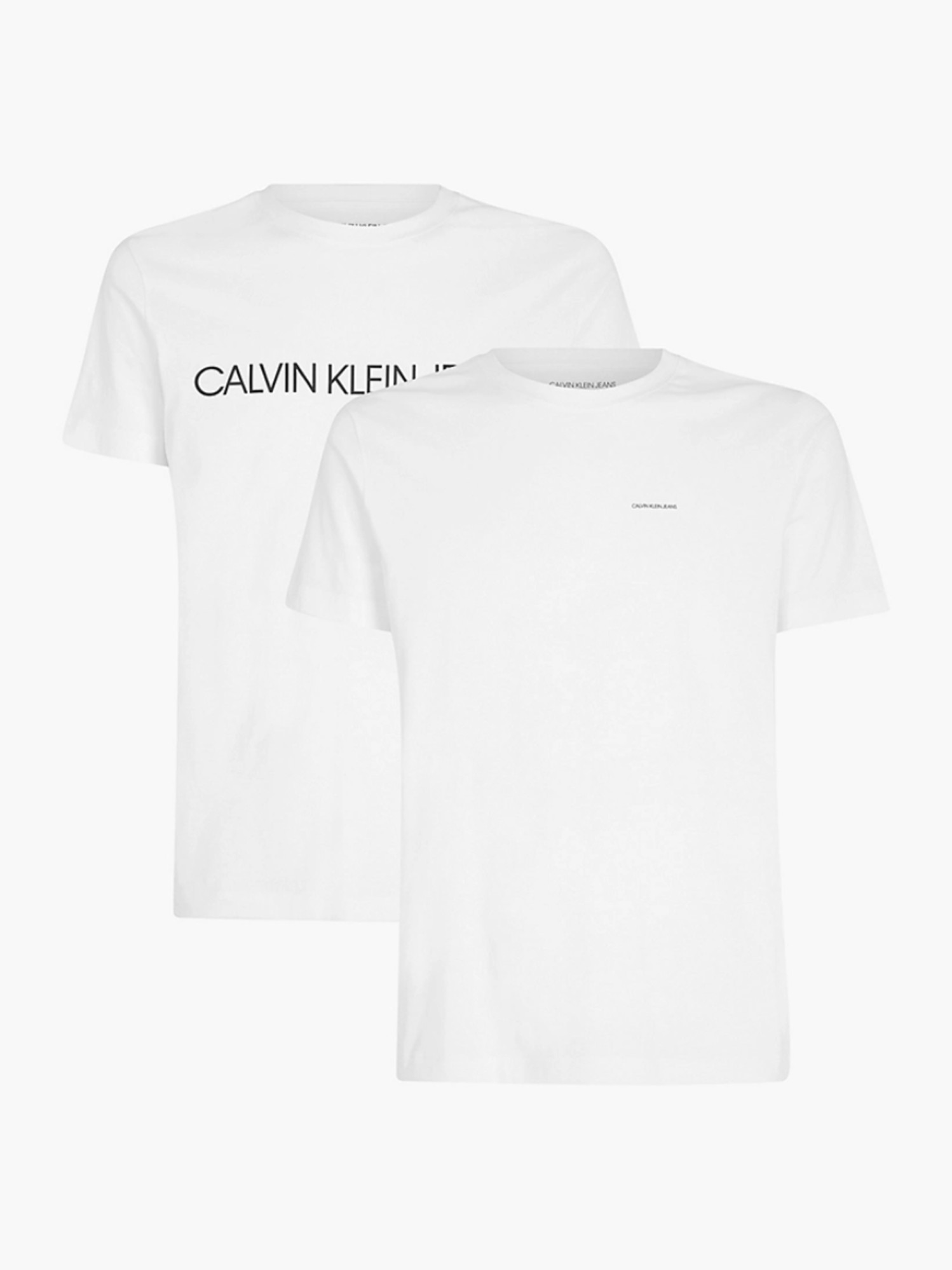 detail Calvin Klein pánské bílé tričko 2 pack