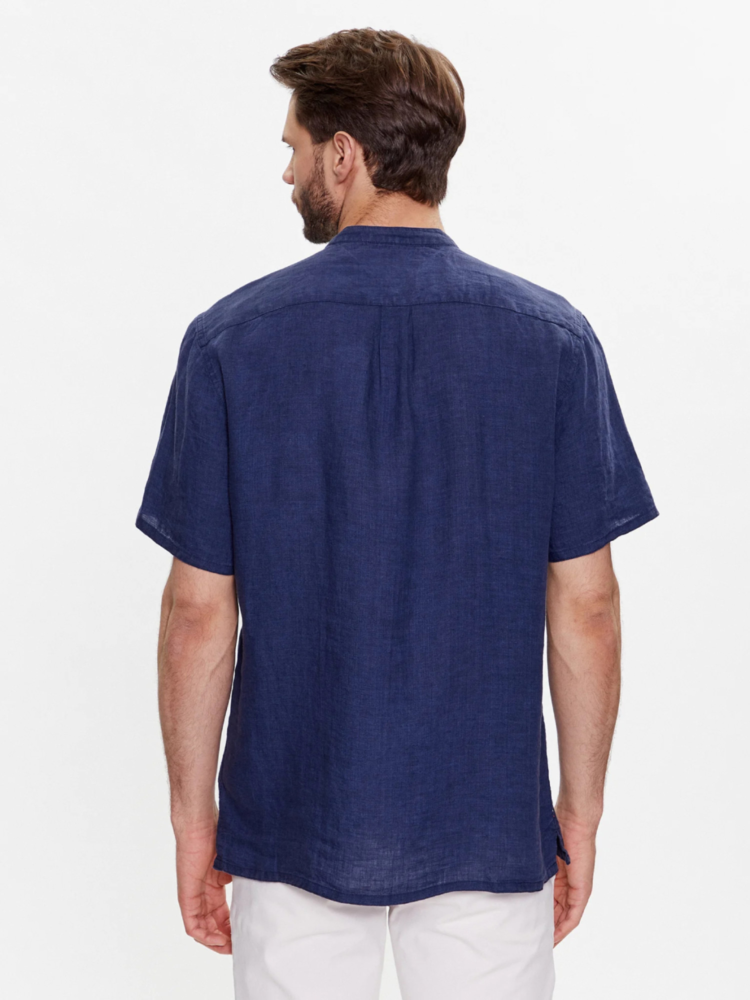 detail Tommy Hilfiger pánská modrá košile