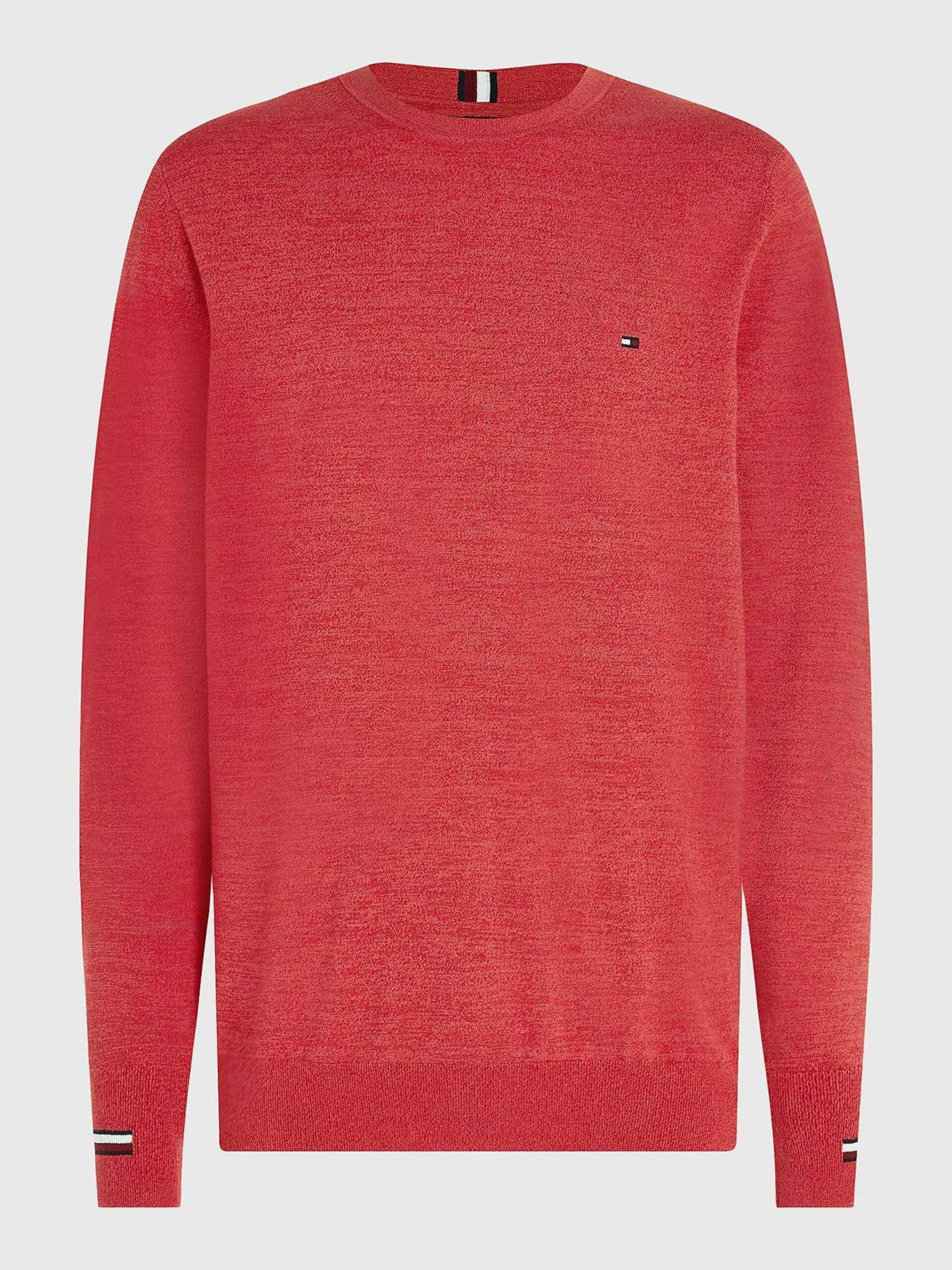 detail Tommy Hilfiger pánský červený svetr Mouline
