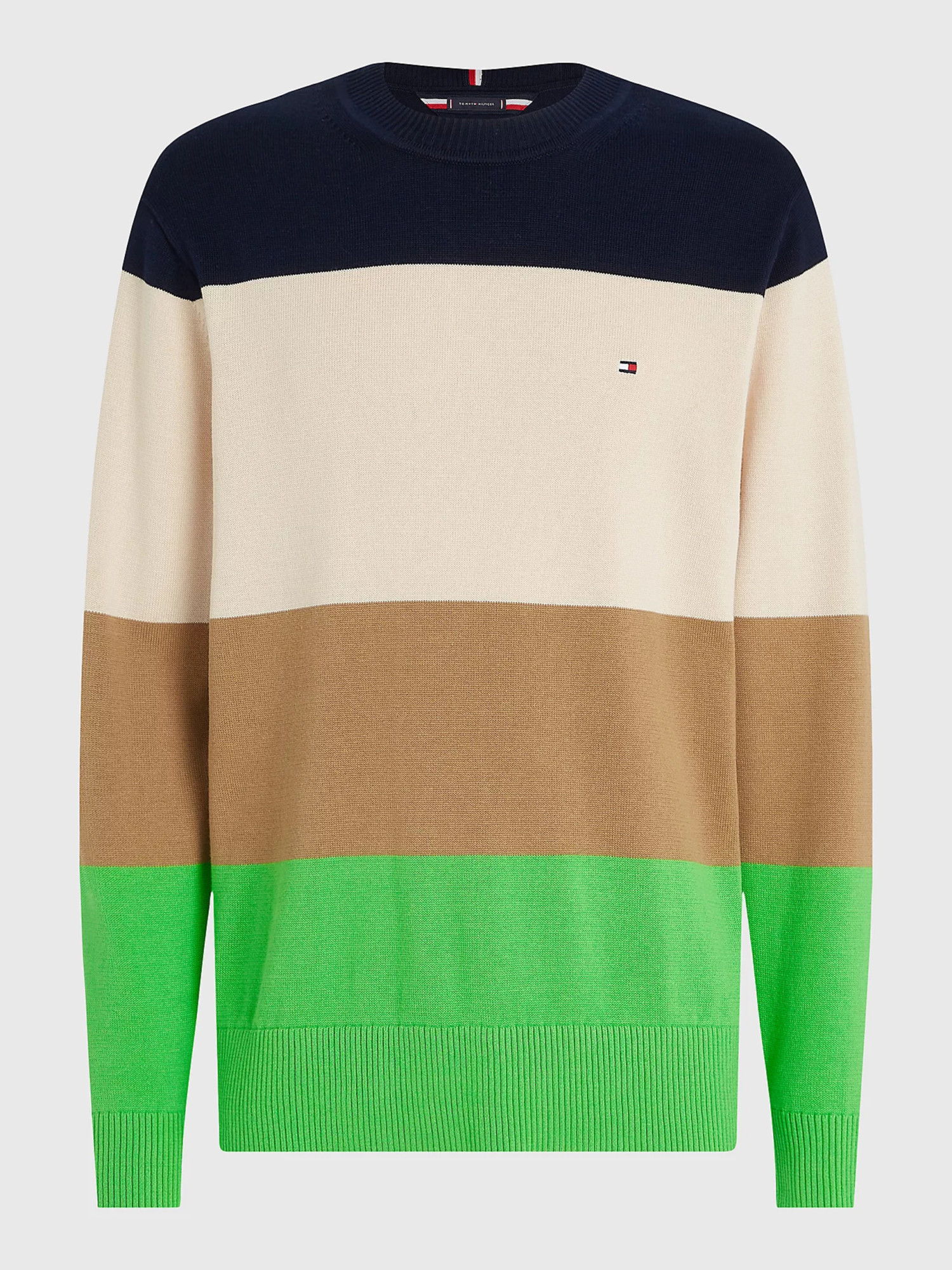 detail Tommy Hilfiger pánský vícebarevný svetr Colourblock