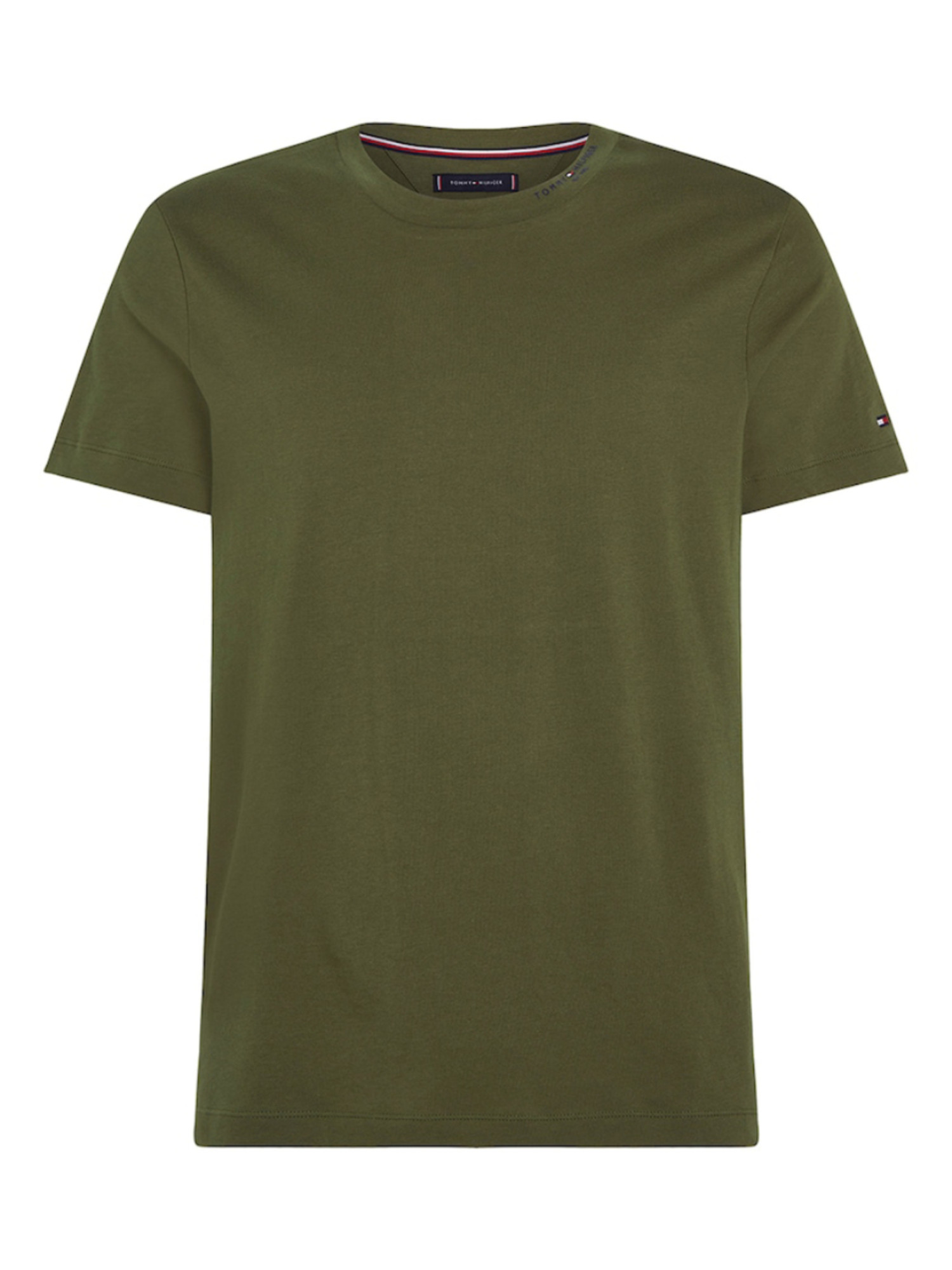 detail Tommy Hilfiger pánské khaki tričko