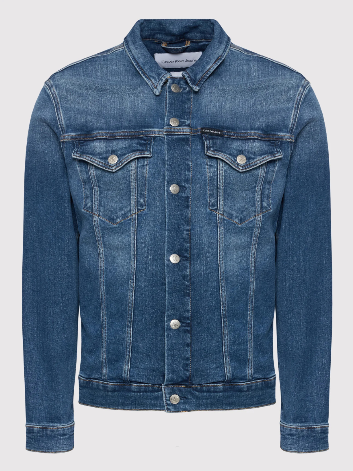 detail Calvin Klein pánská modrá džínová bunda
