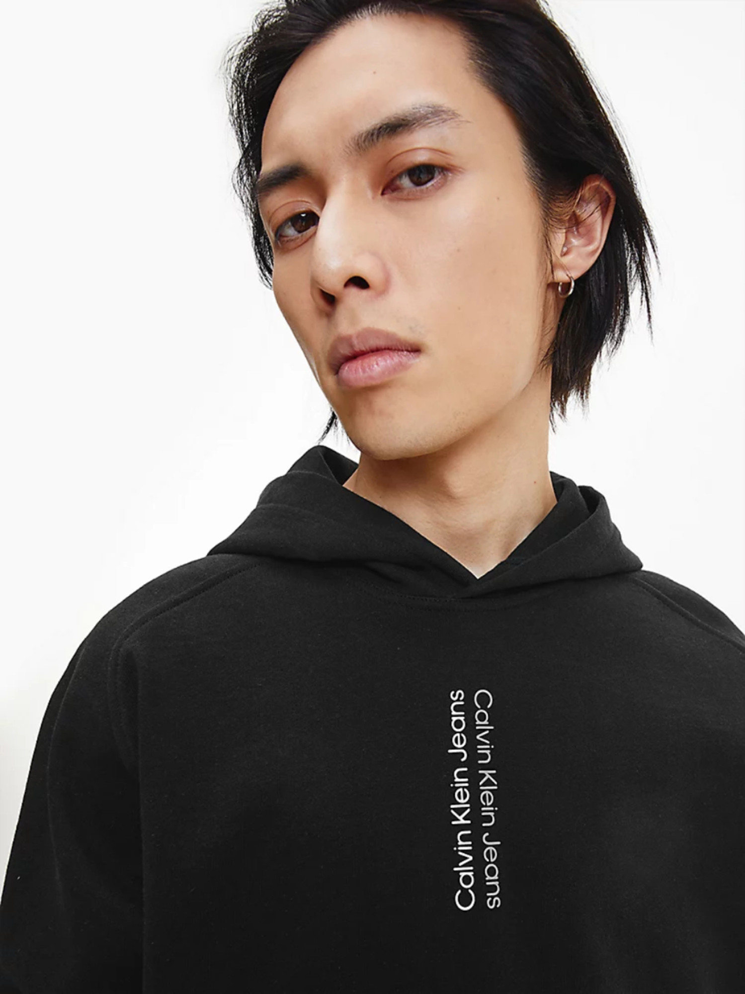 detail Calvin Klein pánská černá mikina