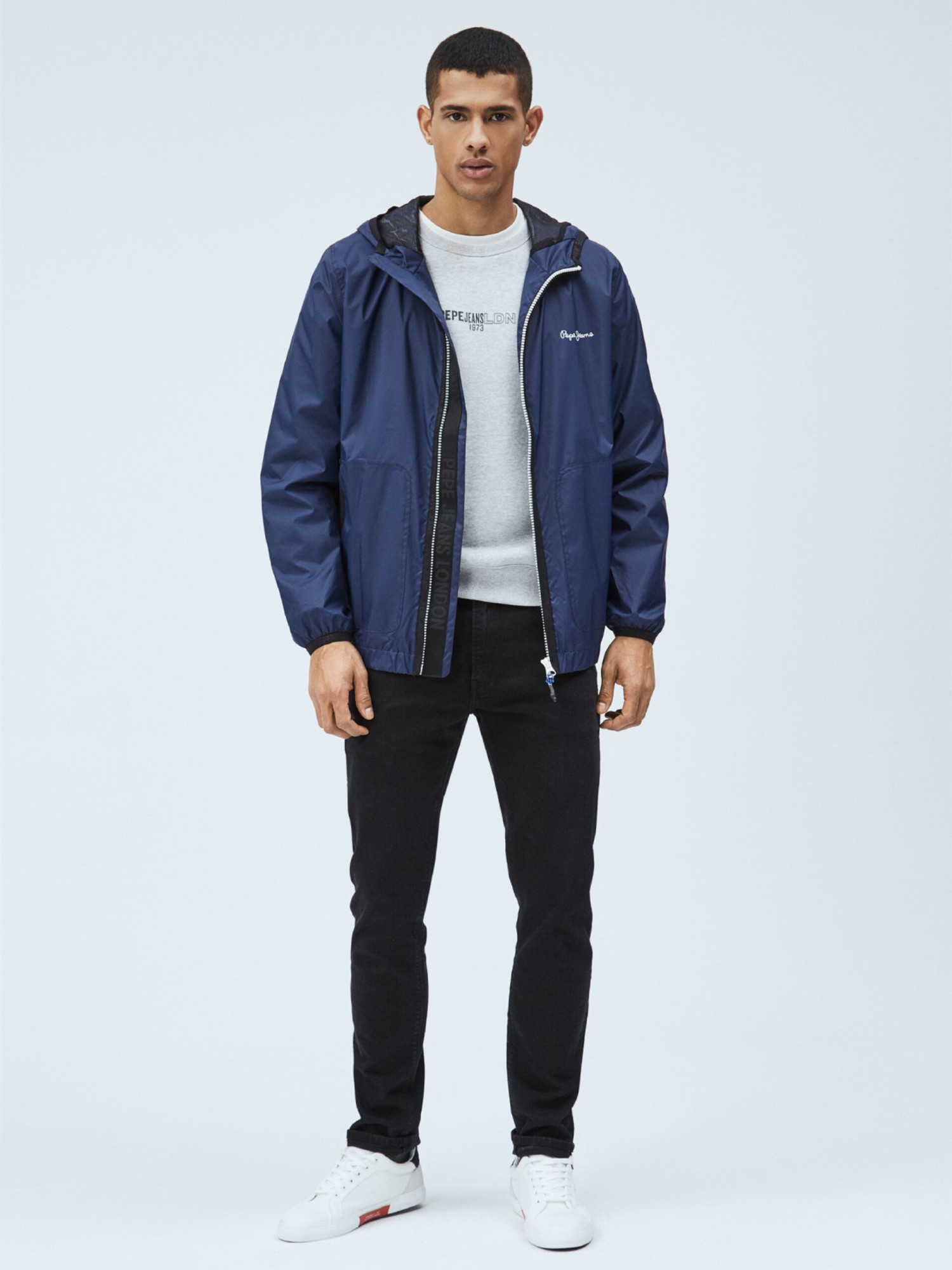 detail Pepe Jeans pánská modrá bunda Robert