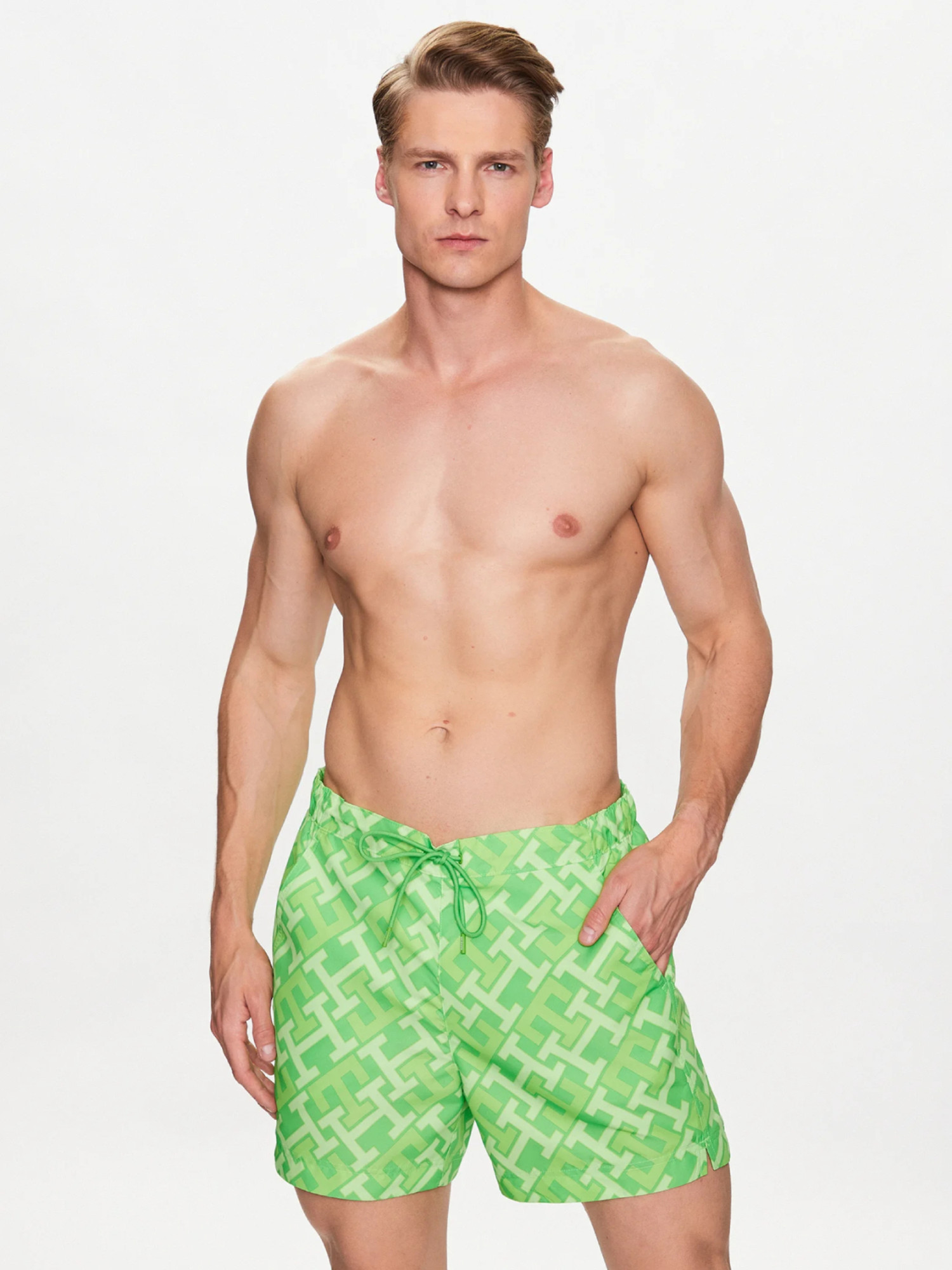 detail Tommy Hilfiger pánská zelené plavky