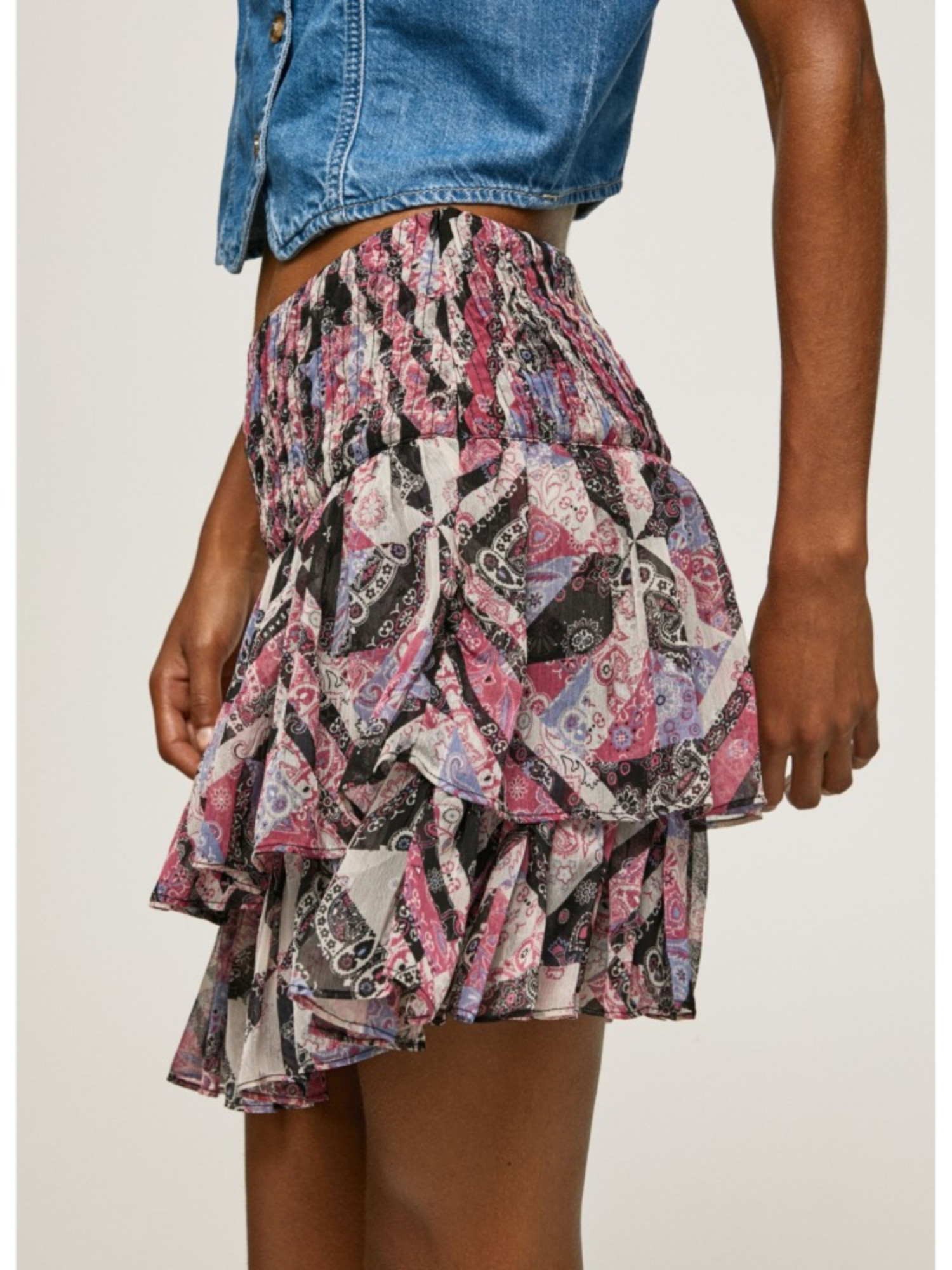 detail Pepe Jeans dámská volánová sukně Pipa