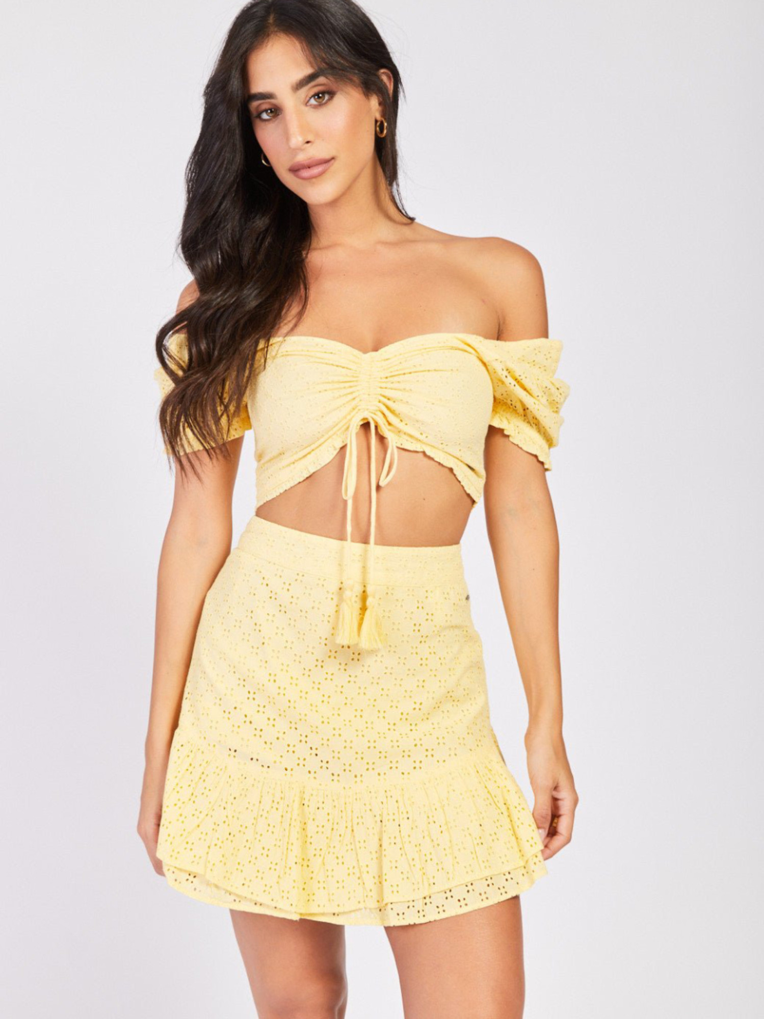 detail Pepe Jeans dámská žlutá sukně Paden