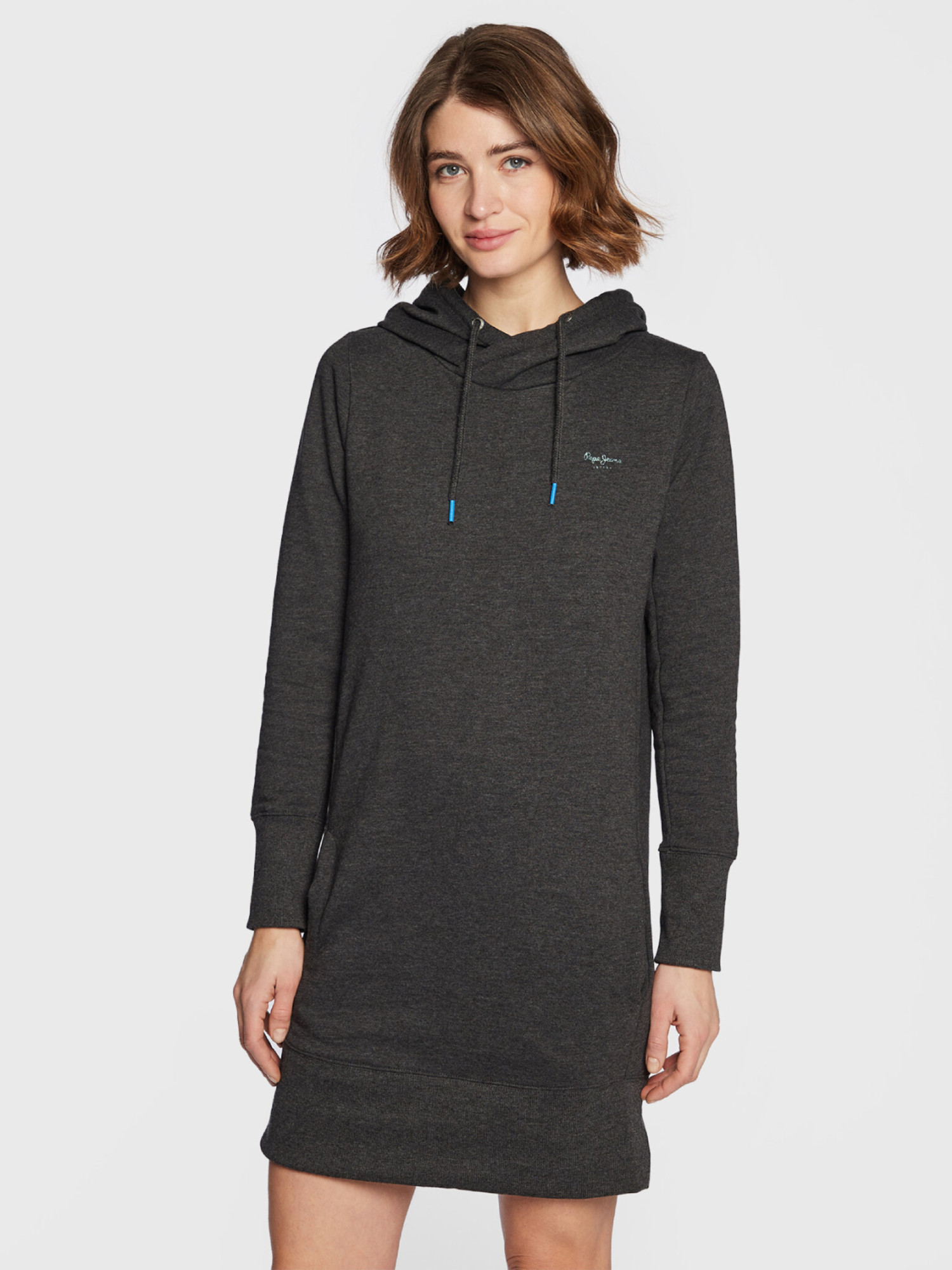 detail Pepe Jeans dámské černé mikinové šaty GISELA