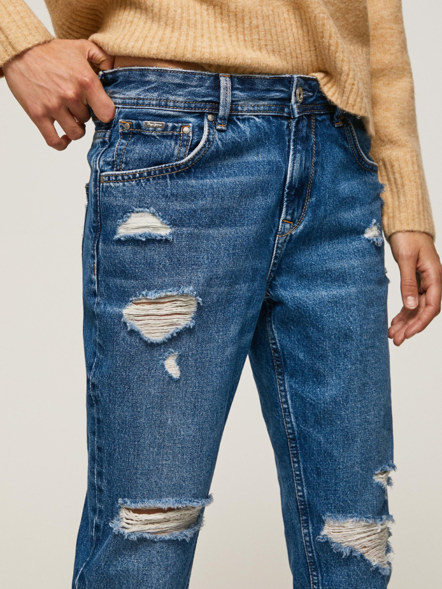 detail Pepe Jeans dámské modré džíny Violet