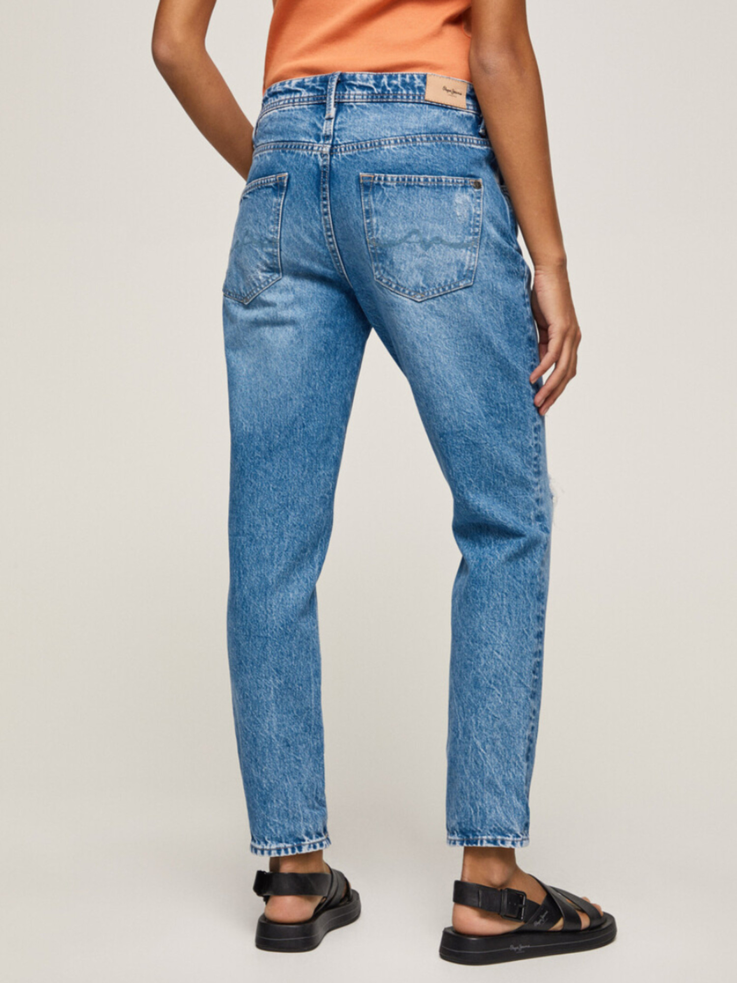 detail Pepe Jeans dámské modré džíny Violet